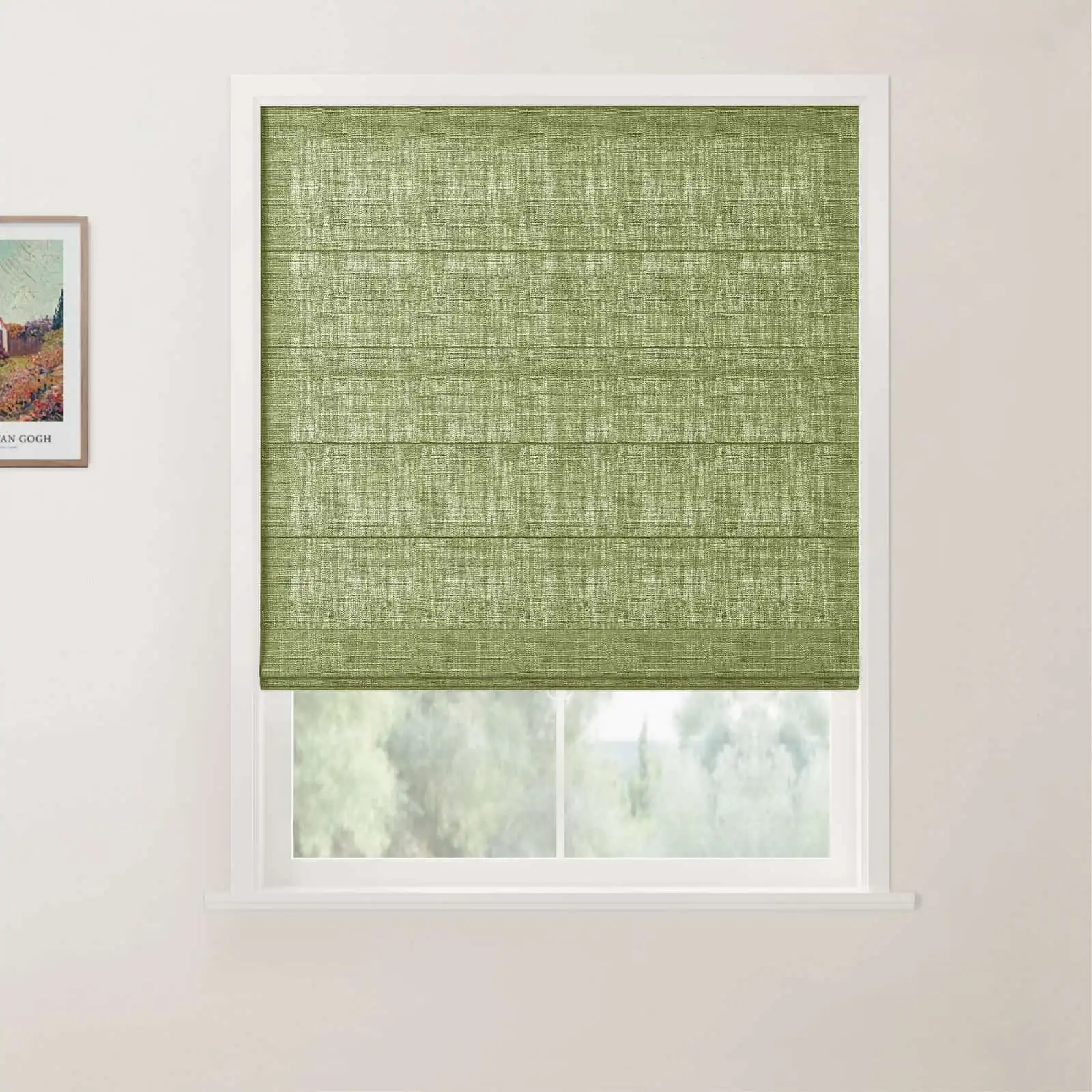 TWOPAGES Patti Linen Flat Fold Roman Shade Cordless - Image 39