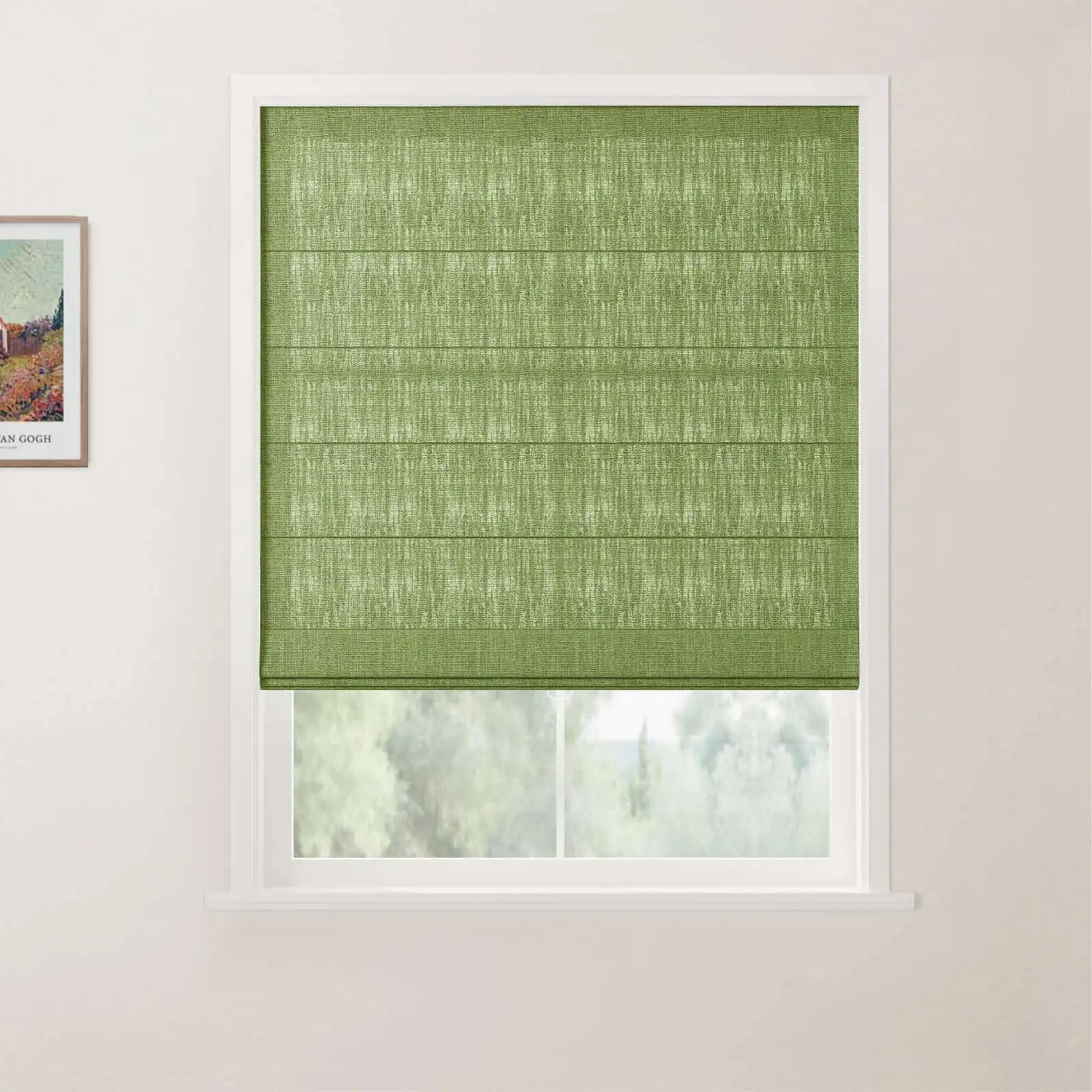 TWOPAGES Patti Linen Flat Fold Roman Shade Cordless - Image 40