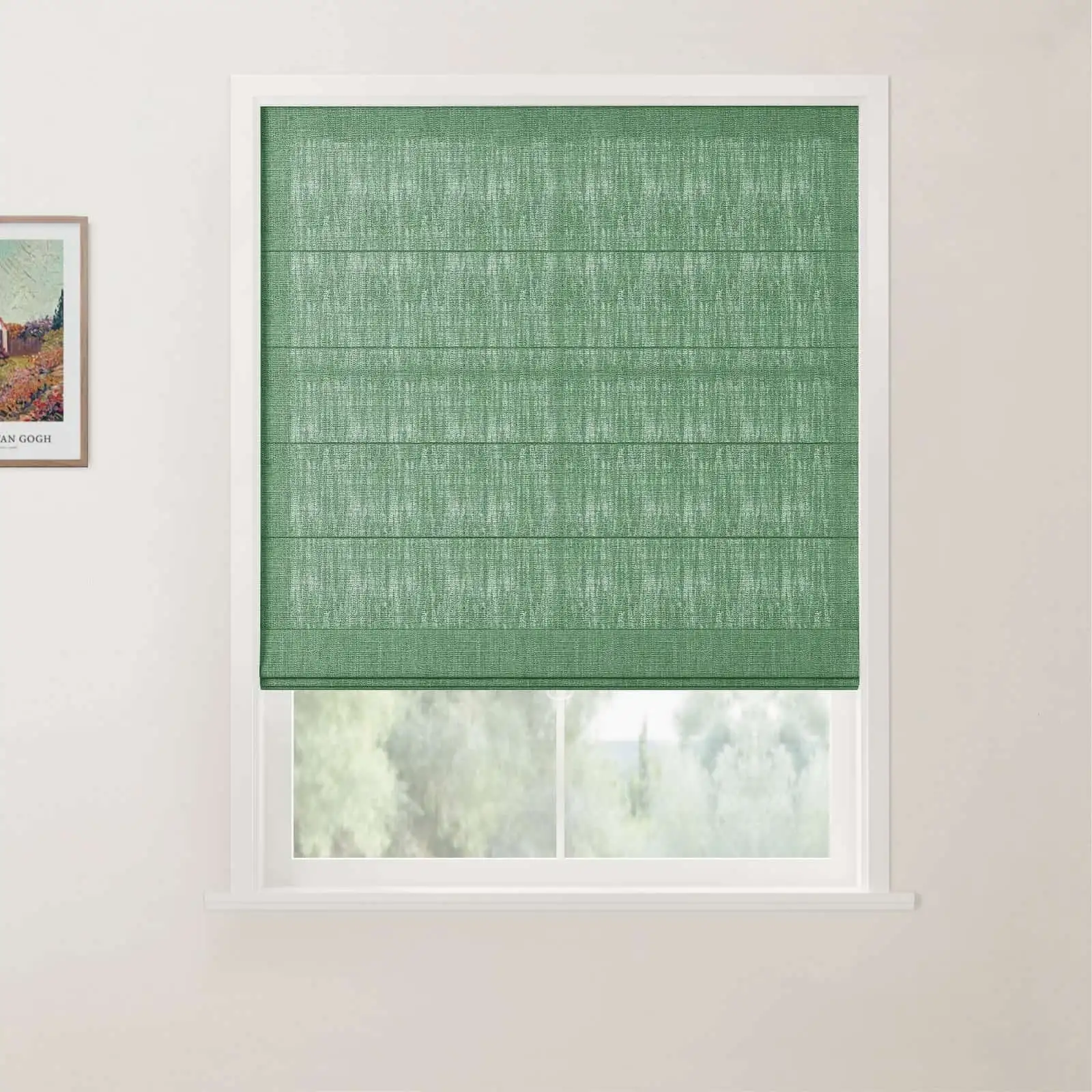 TWOPAGES Patti Linen Flat Fold Roman Shade Cordless - Image 41
