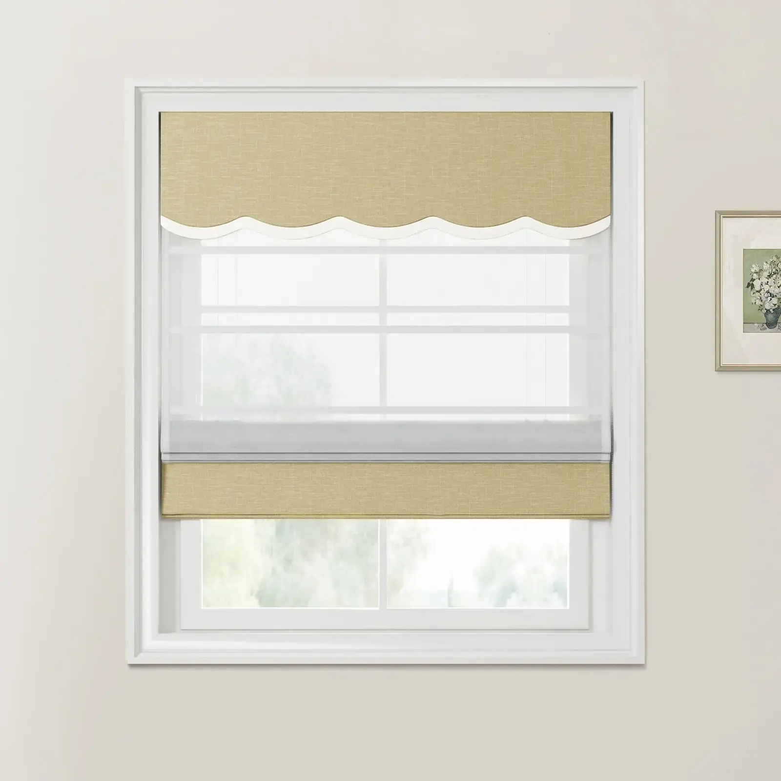 Custom Valanced Day Night Roman Shade Cord Lift - Image 47