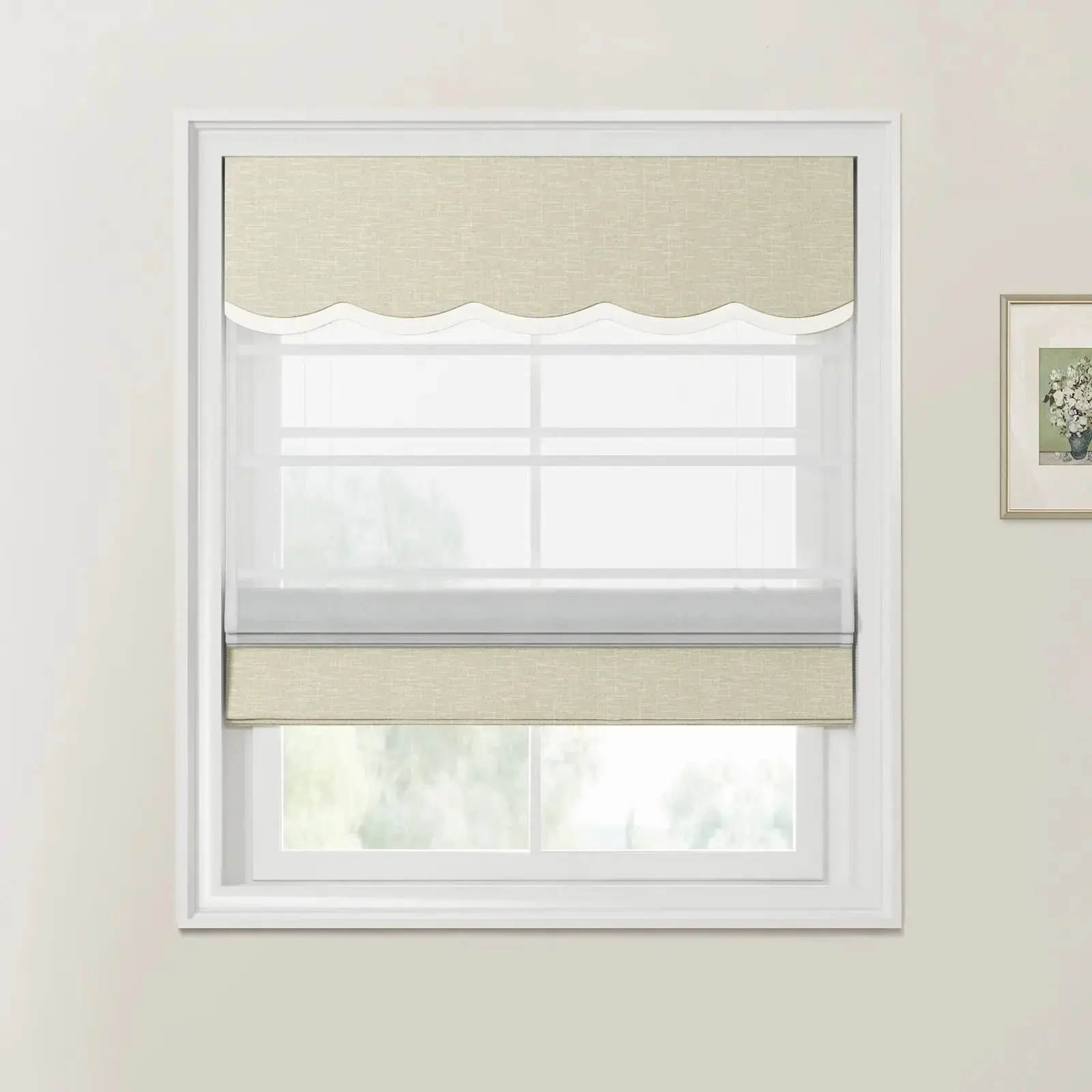 Custom Valanced Day Night Roman Shade Cord Lift - Image 50
