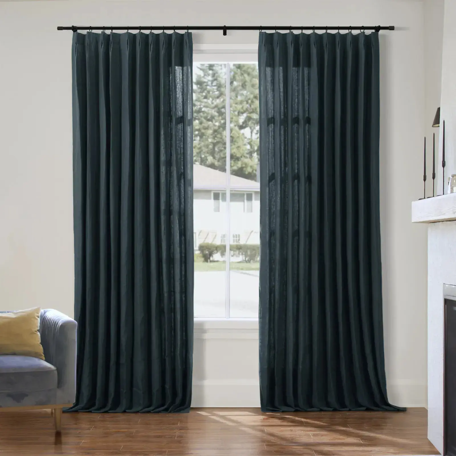 Patti Premium 100% Belgian Flax Linen Curtain Pleated - Image 41