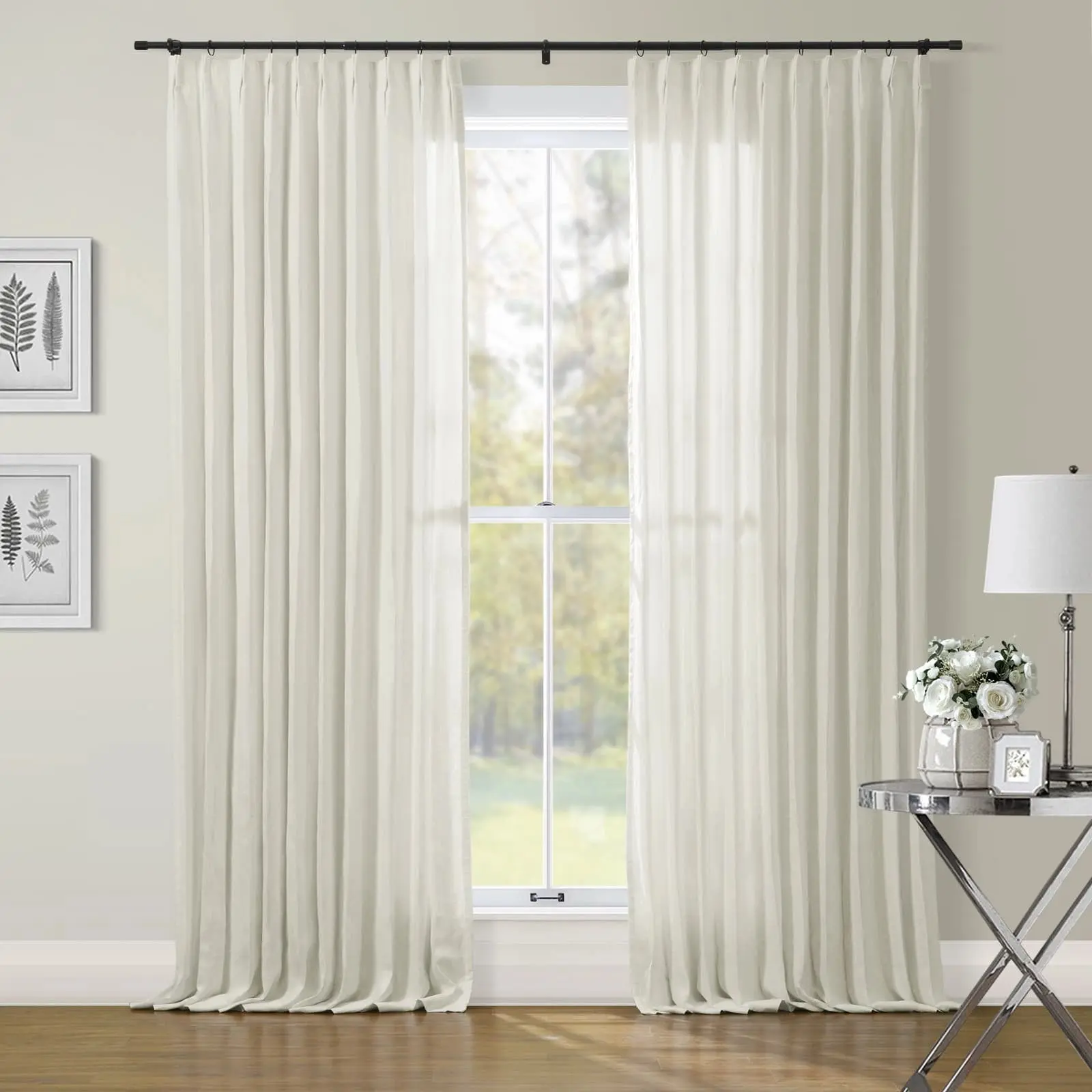 Patti Premium 100% Belgian Flax Linen Curtain Pleated - Image 6