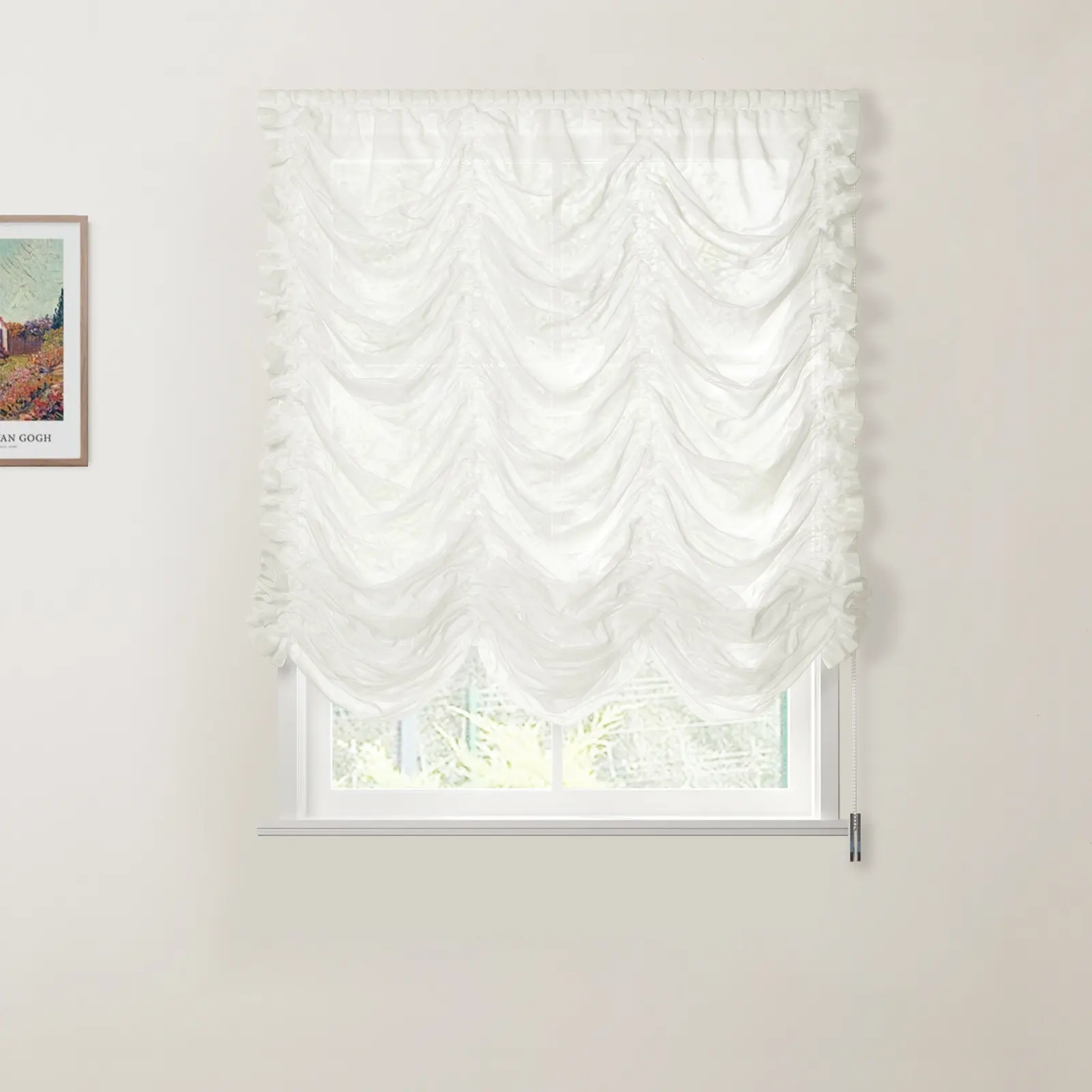 Pleated Austrian Sheer Roman Shade Cord Lift - Image 11