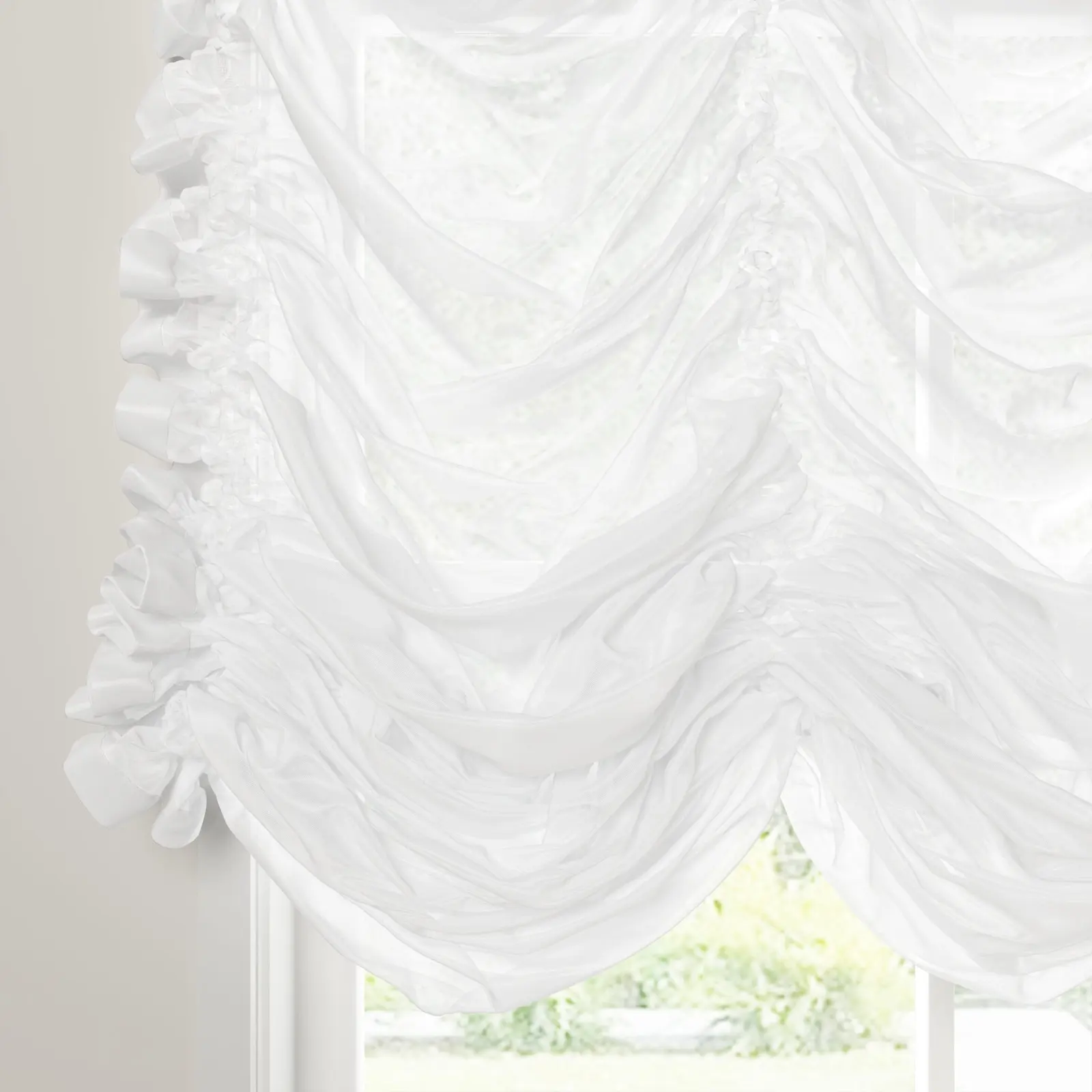 Pleated Austrian Sheer Roman Shade Cord Lift - Image 12