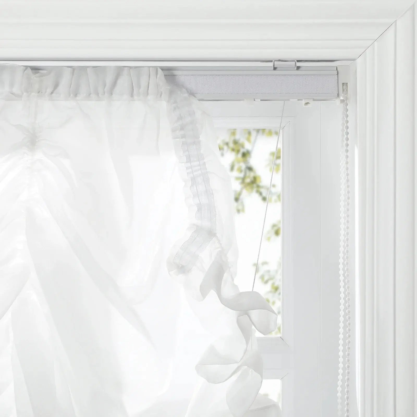 Pleated Austrian Sheer Roman Shade Cord Lift - Image 2