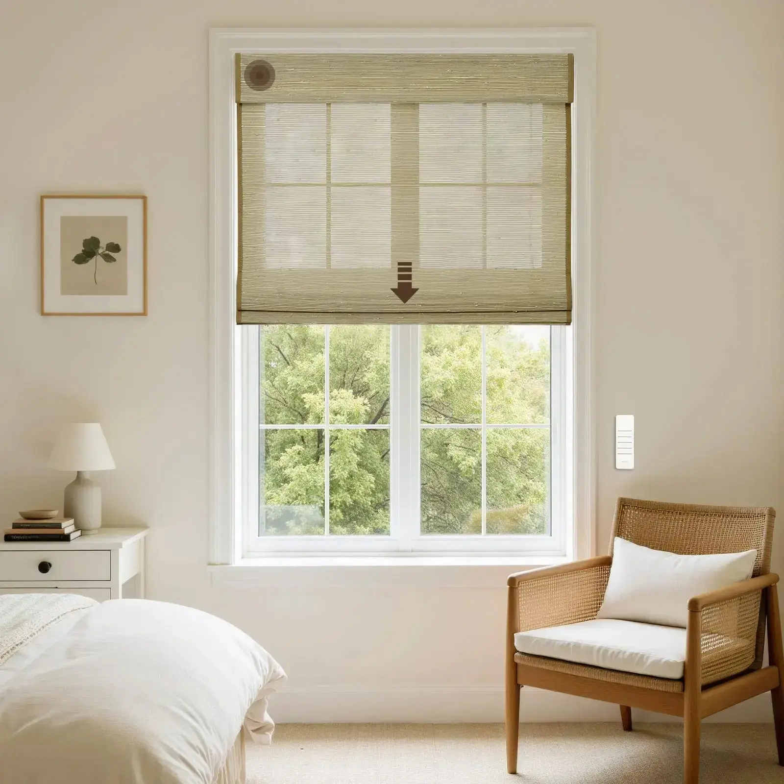 Rae Motorized Window Shades Bamboo Woven - Series P