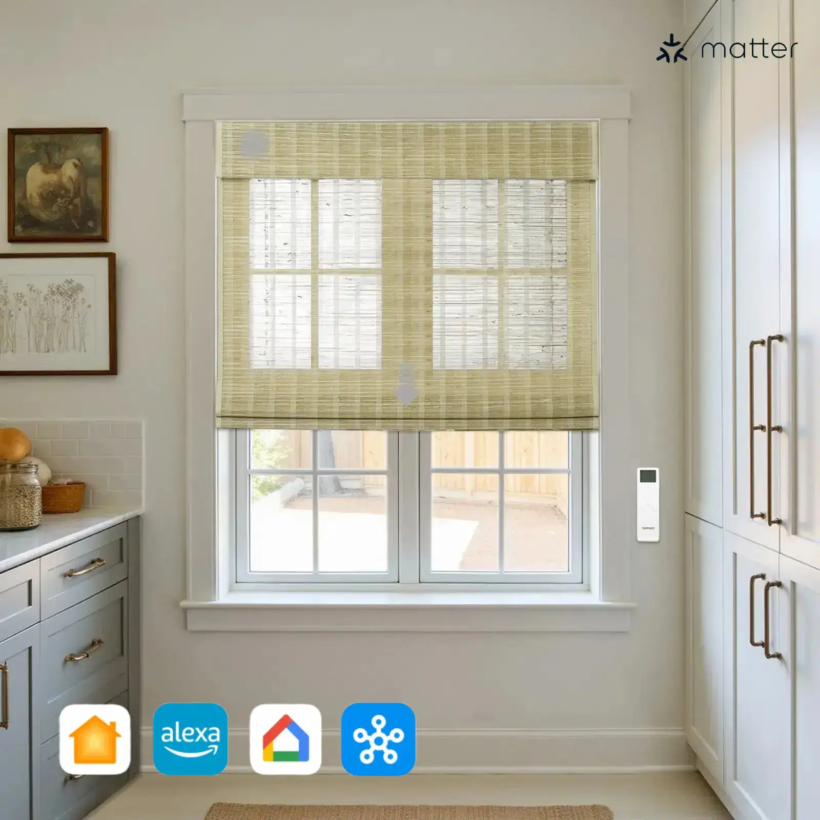 Rae Motorized Window Shades Bamboo Woven - Series P - Image 53