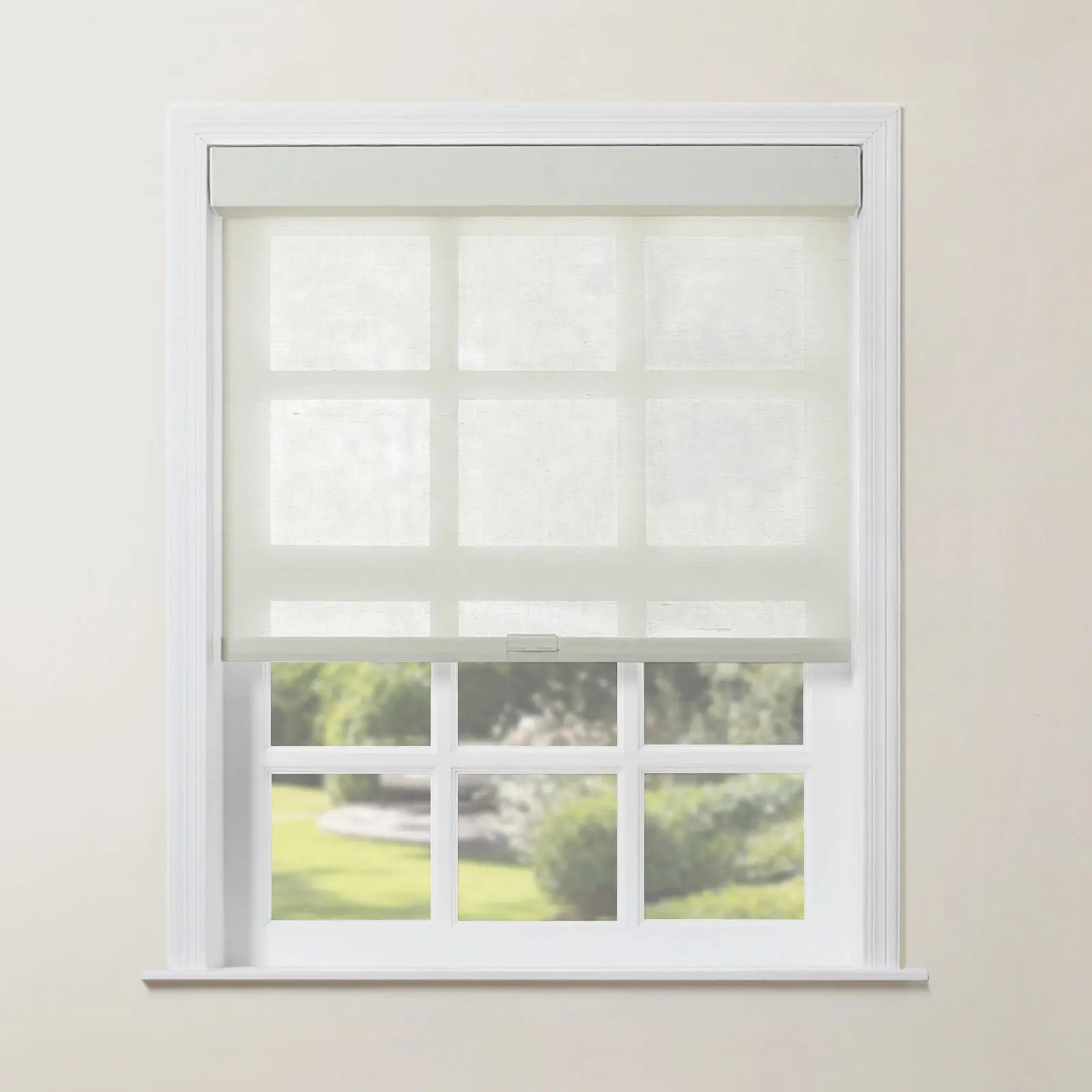 Rae Natural Jute Woven Wood Roller Shades Cordless - Image 9