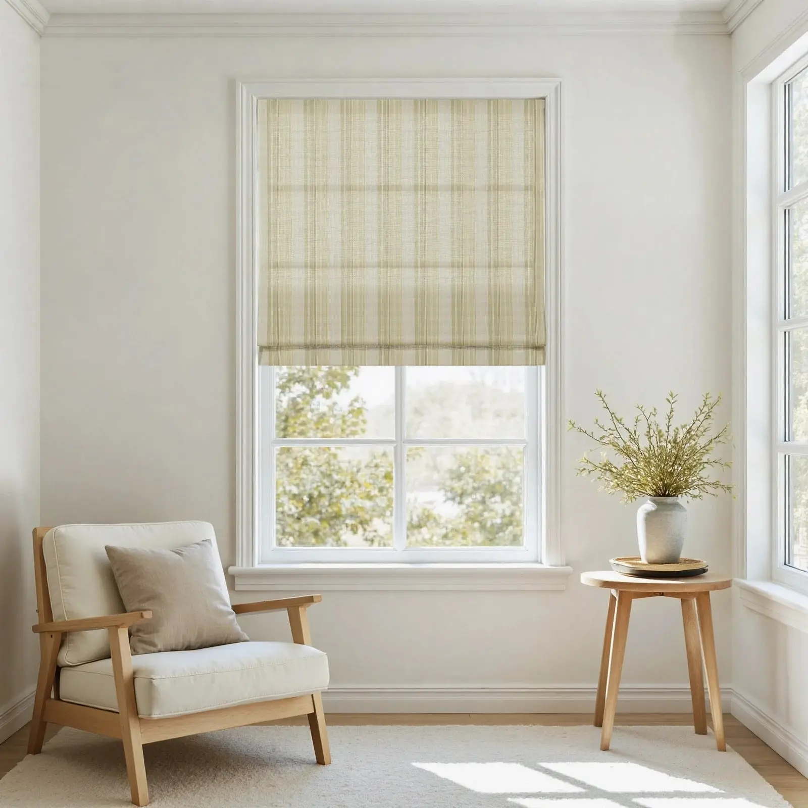 Rebecca Hughes Pattern Cotton Roman Shade Cordless - Image 11