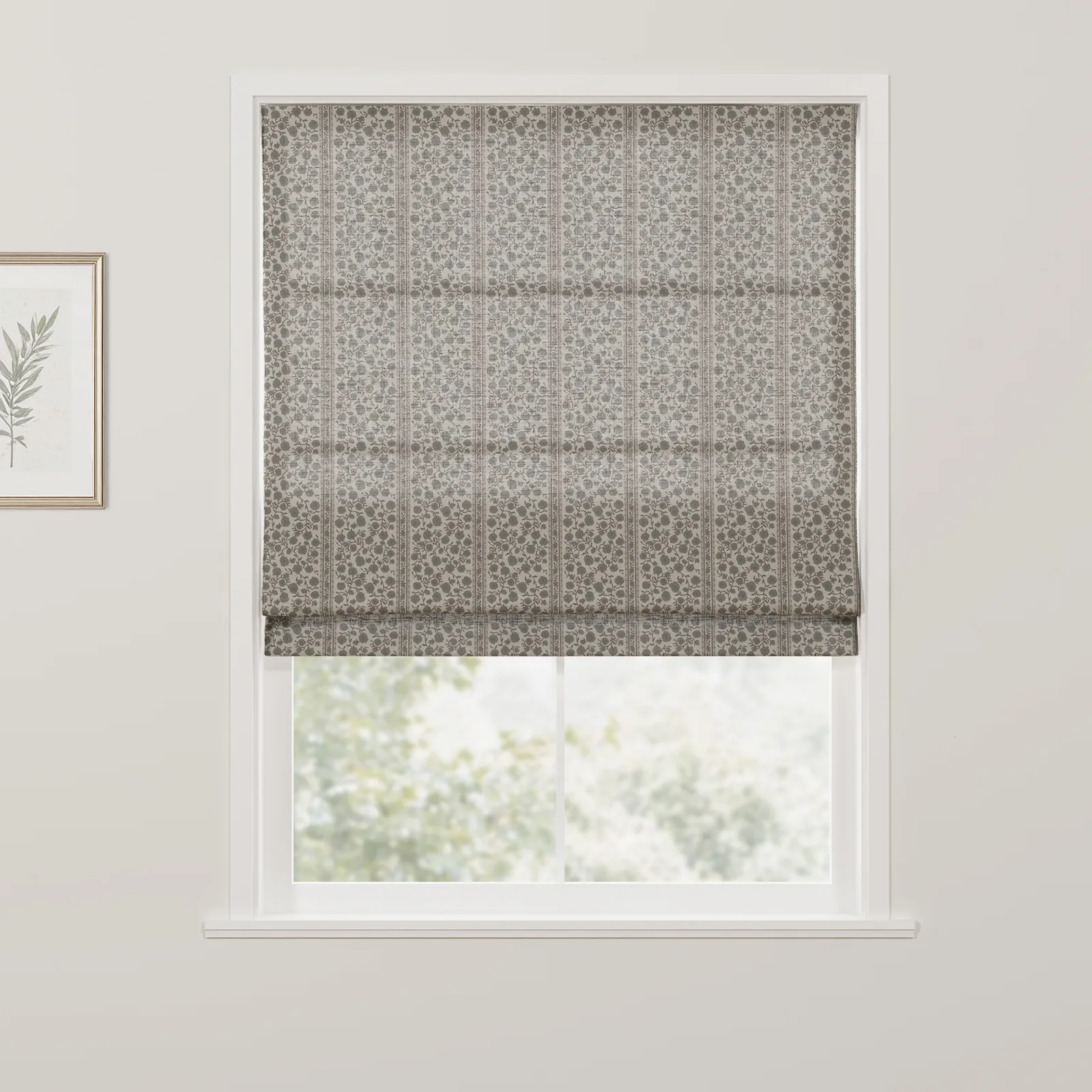Rebecca Hughes Pattern Cotton Roman Shade Cordless - Image 12