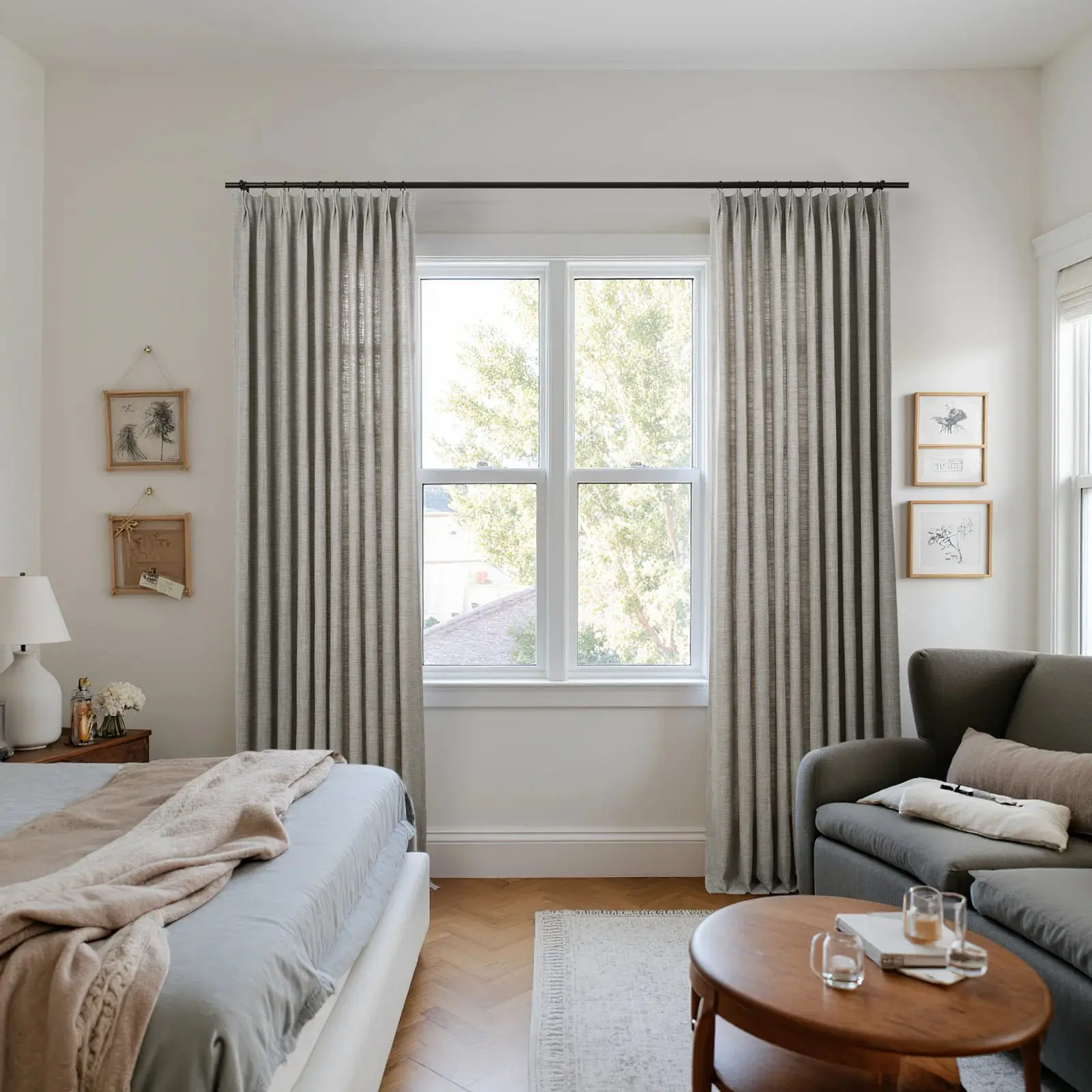 Reid Herringbone Curtain Pleated - Image 31