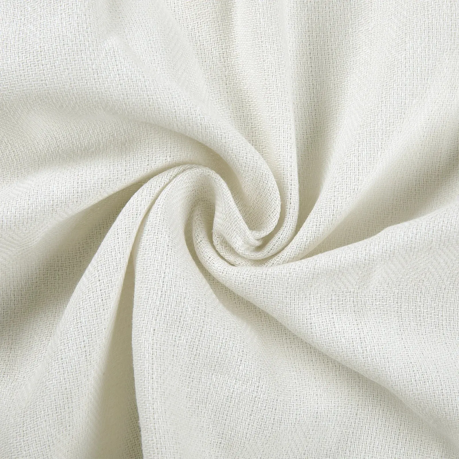 Ron Linen Herringbone Custom Curtain Pleated - Image 11