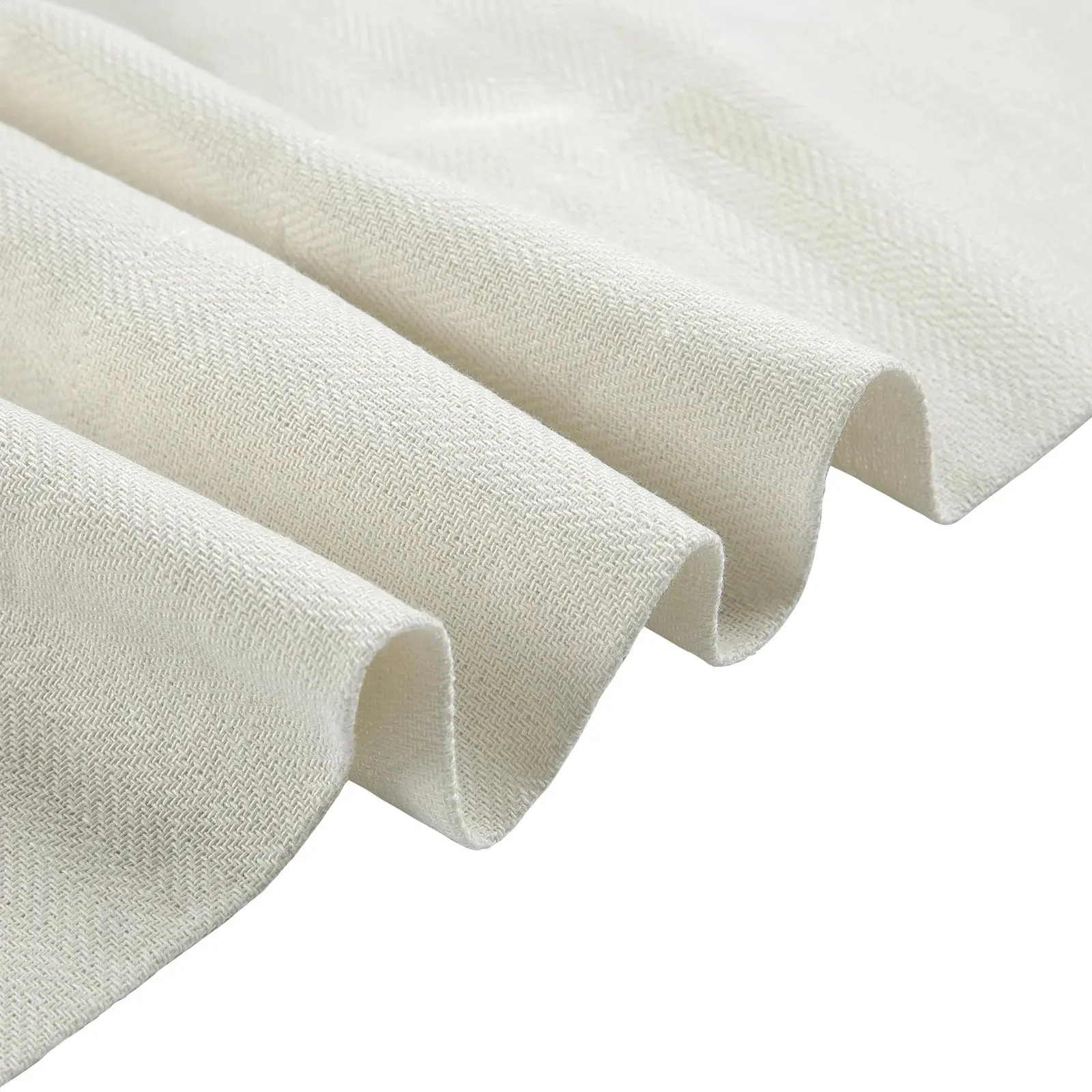 Ron Linen Herringbone Custom Curtain Pleated - Image 13