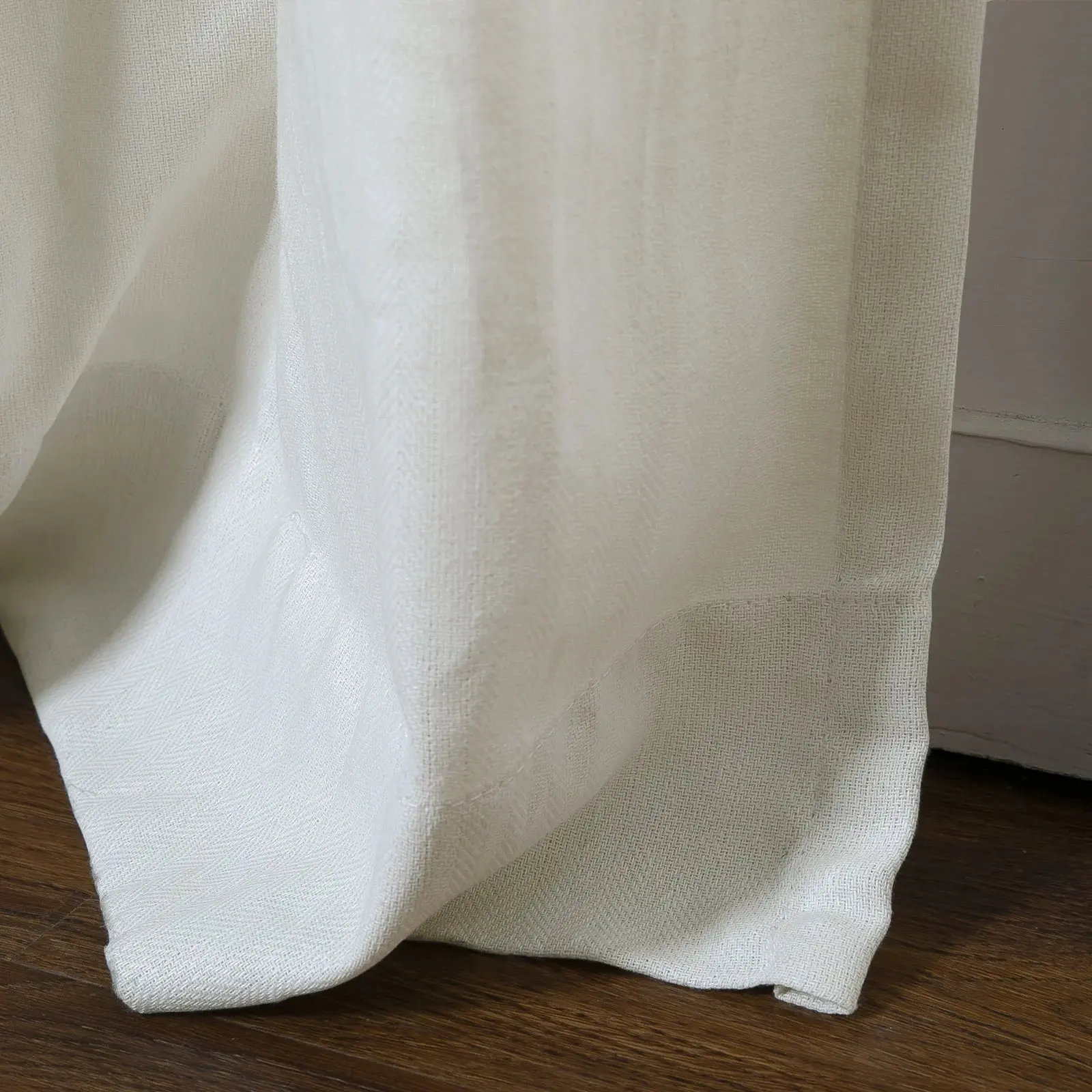 Ron Linen Herringbone Custom Curtain Pleated - Image 15