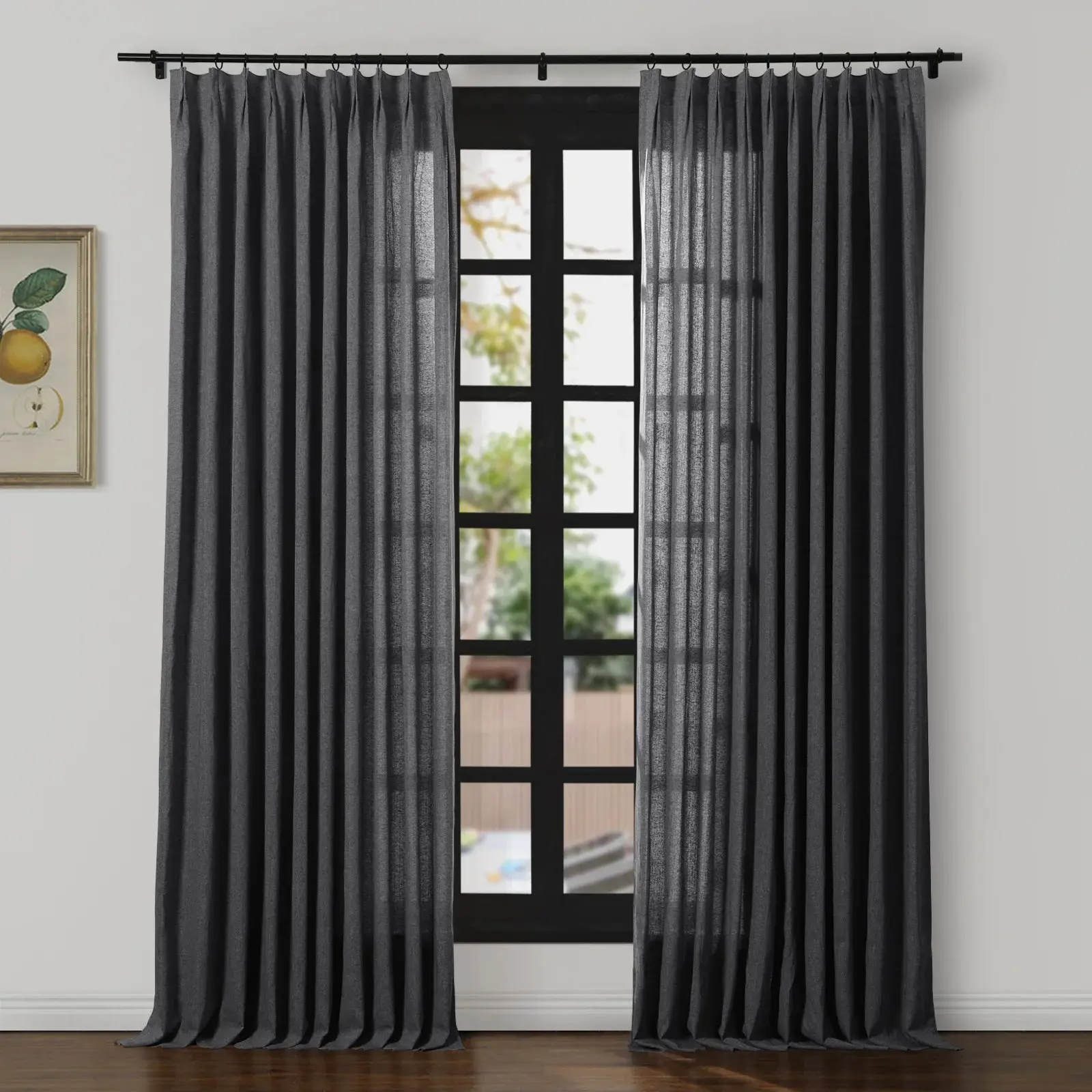 Ron Linen Herringbone Custom Curtain Pleated - Image 24