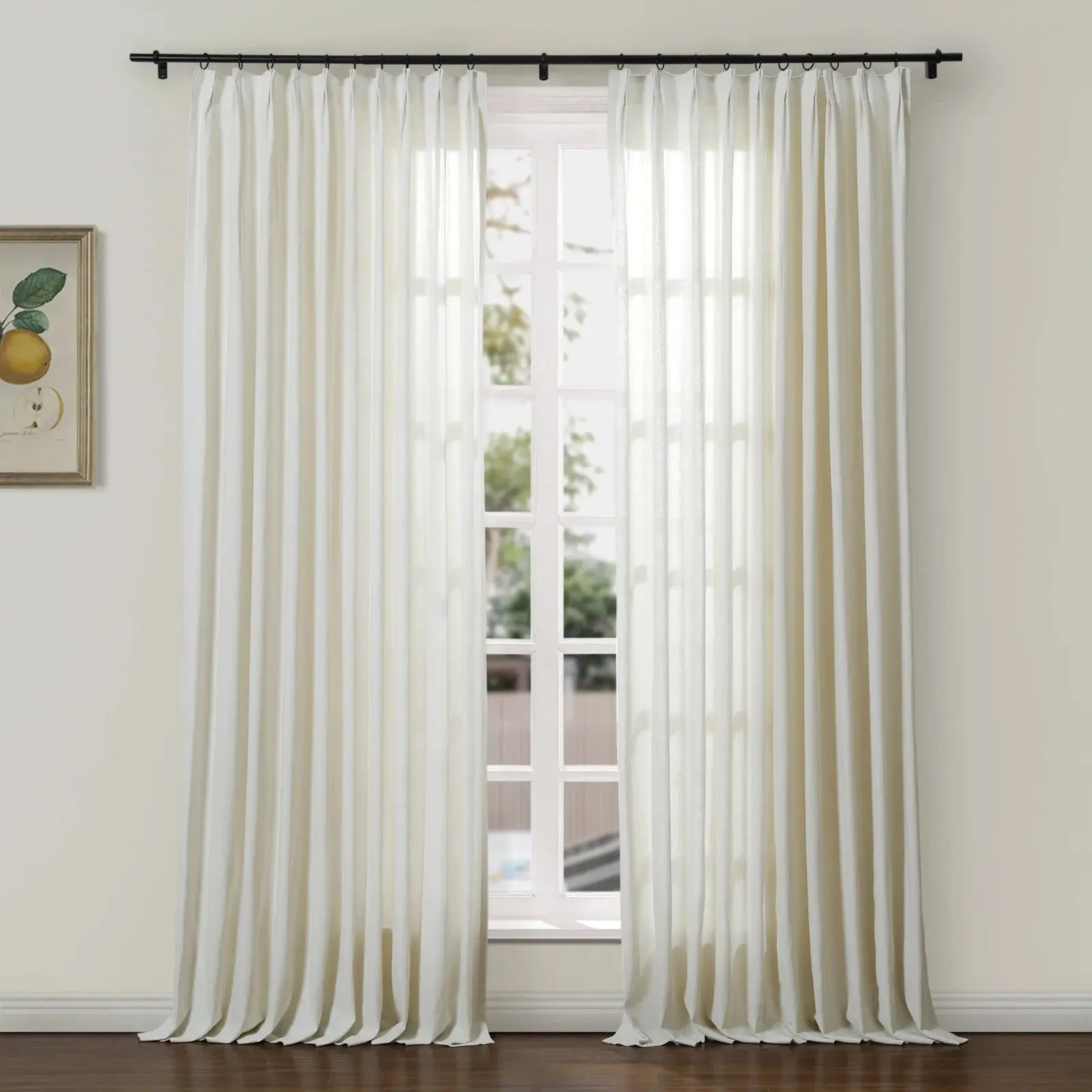 Ron Linen Herringbone Custom Curtain Pleated - Image 8