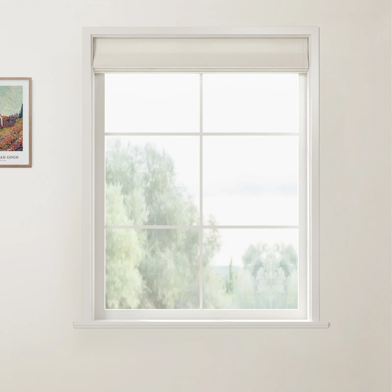 Ron Linen Cotton Herringbone Front Slat Roman Shade Cordless - Image 10