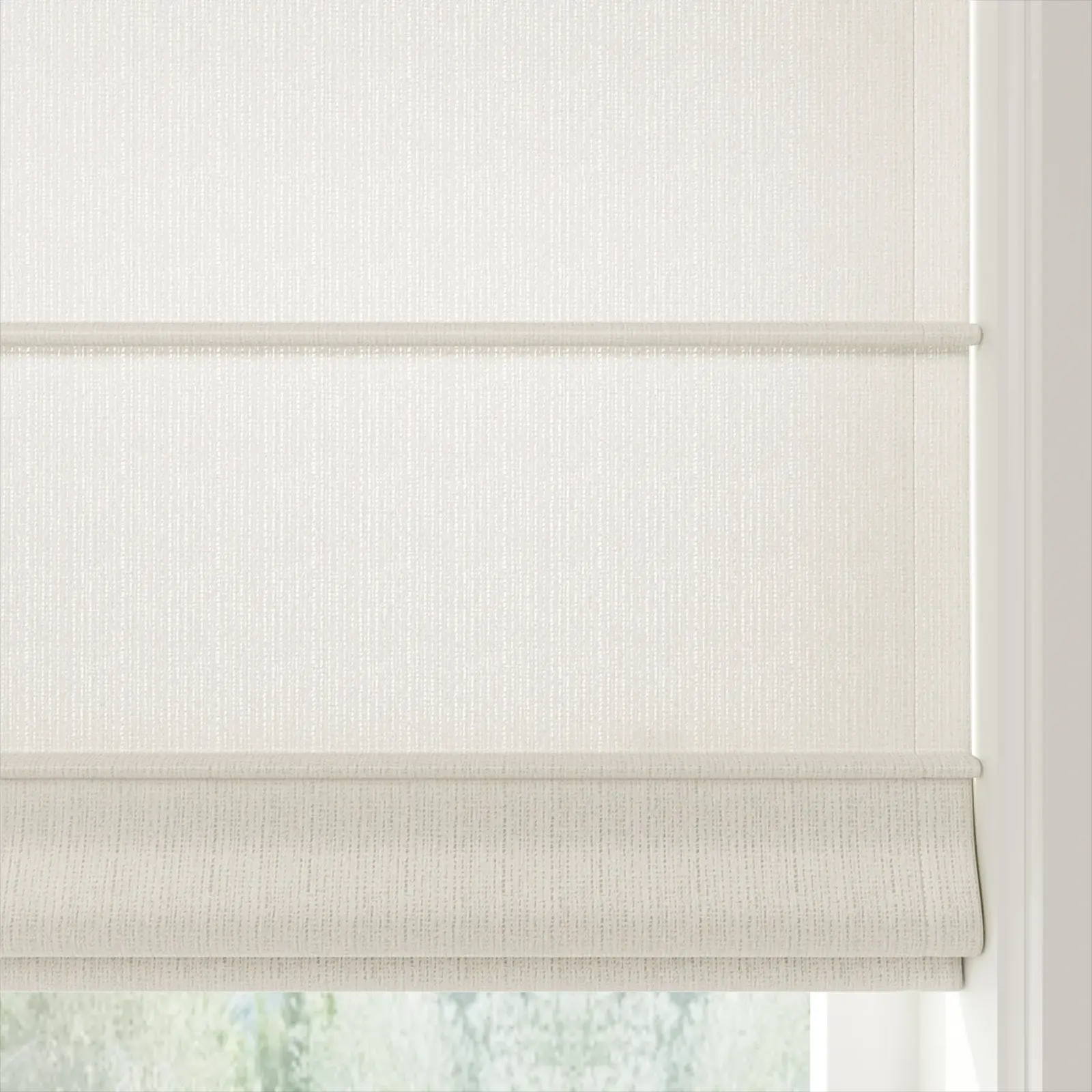 Ron Linen Cotton Herringbone Front Slat Roman Shade Cordless - Image 22