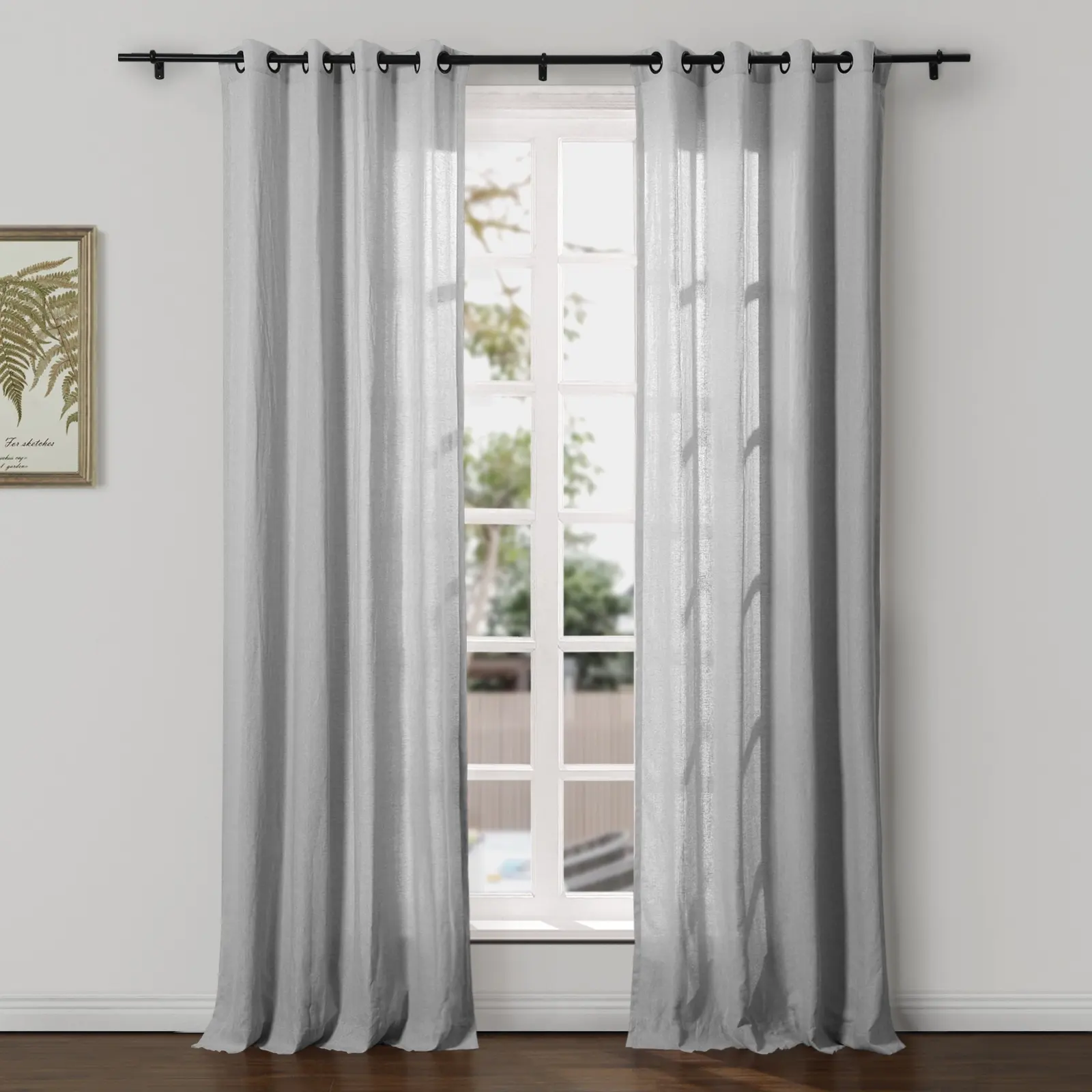 Ron Linen Cotton Herringbone Curtain Grommet - Image 10