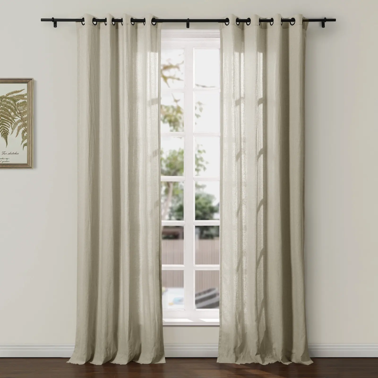 Ron Linen Cotton Herringbone Curtain Grommet - Image 8
