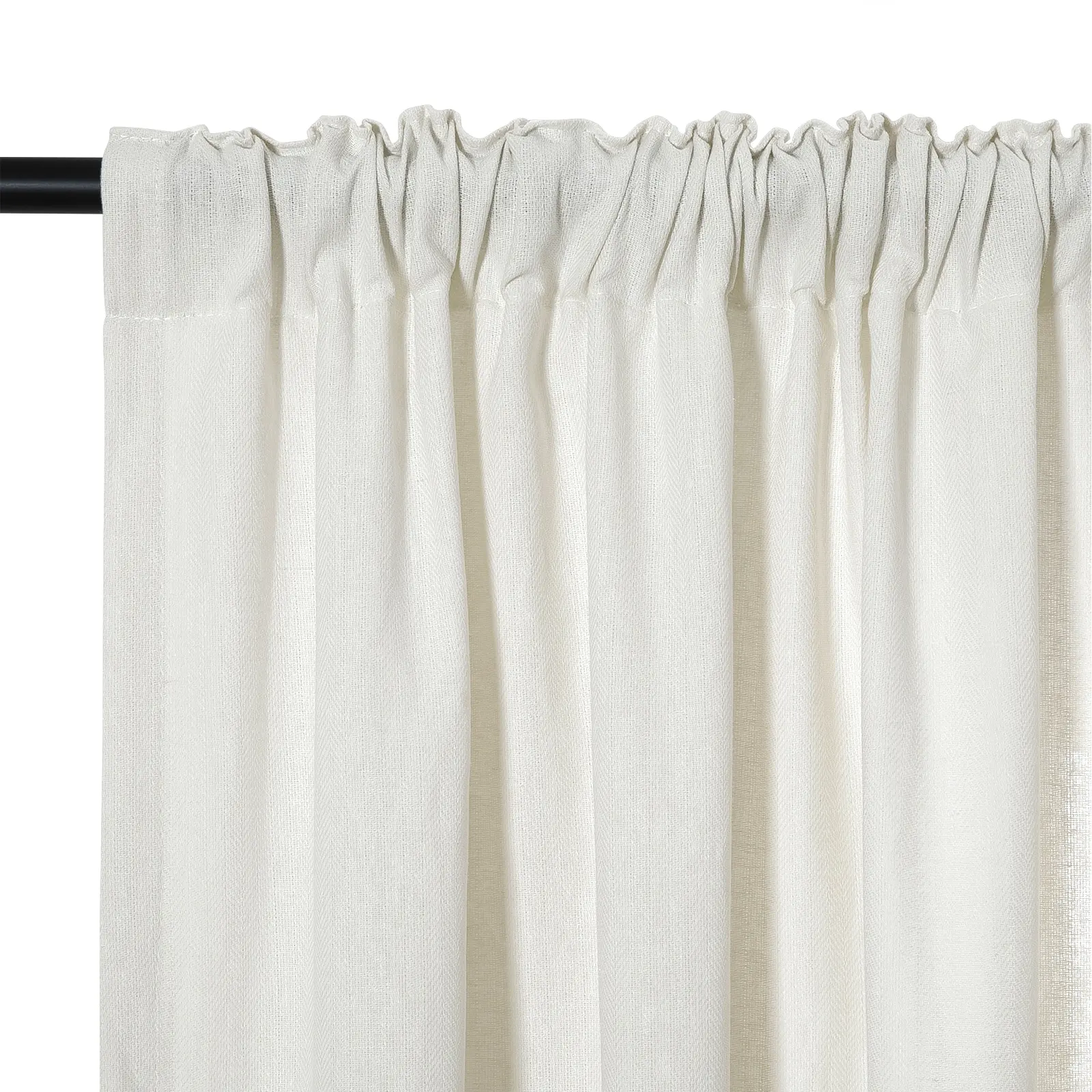 Ron Linen Cotton Herringbone Curtain Soft Top - Image 10
