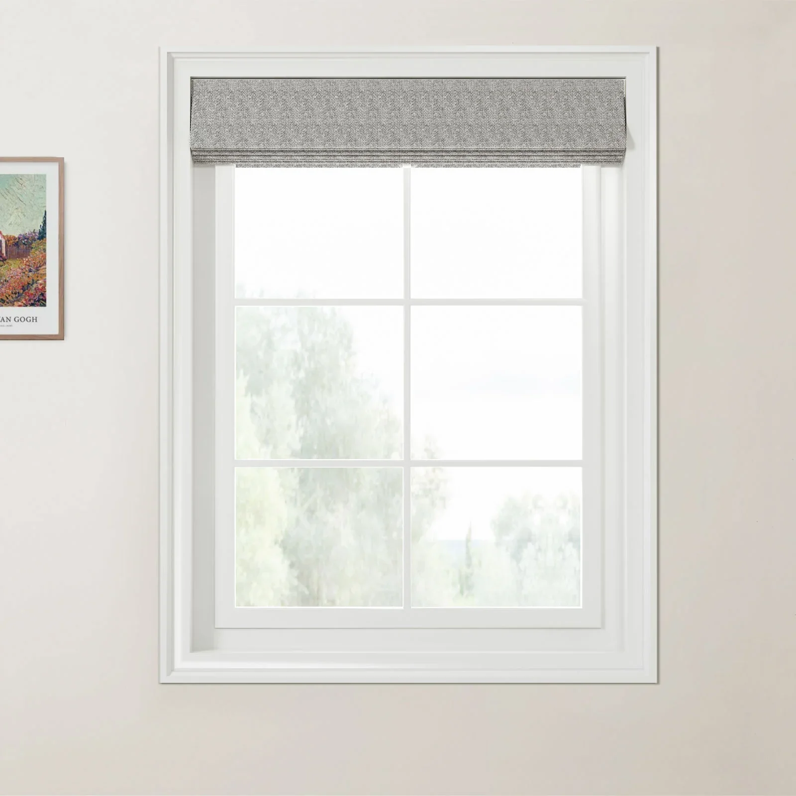Ron Linen Cotton Herringbone Day Night Roman Shade Cordless - Image 17