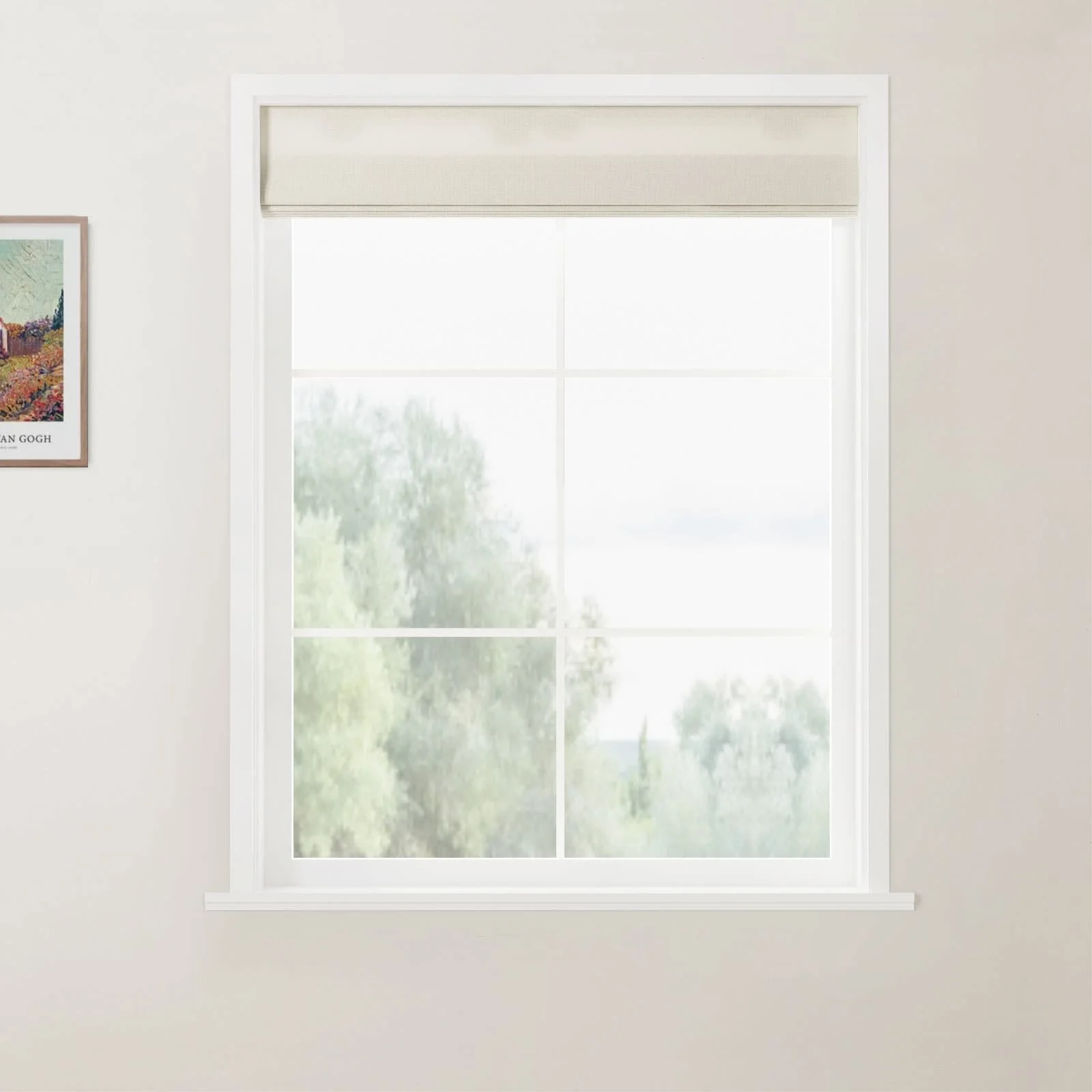 Ron Linen Cotton Herringbone Flat Fold Roman Shade Cordless - Image 5