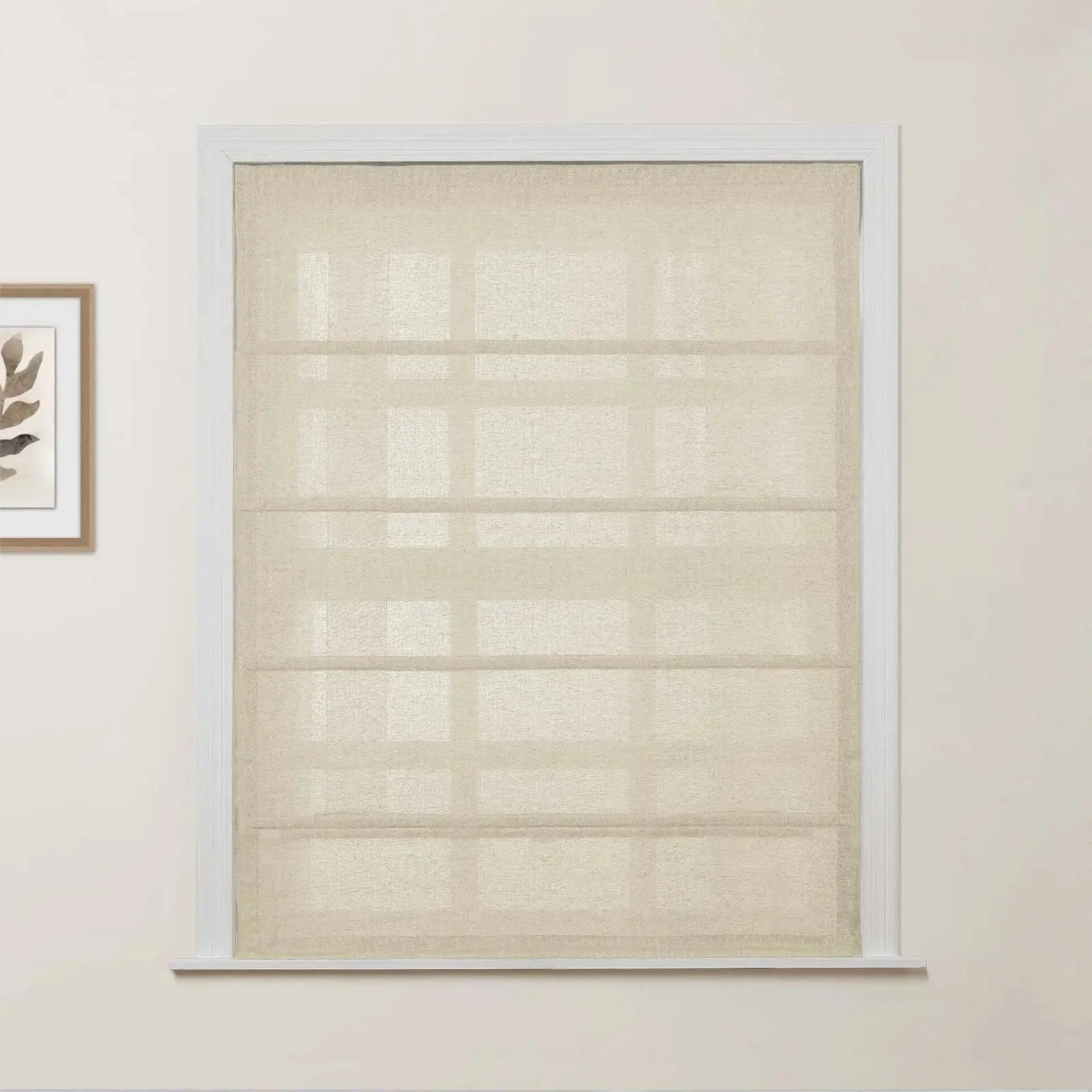 Ron Linen Cotton Herringbone Roman Shade Cord Lift - Image 11