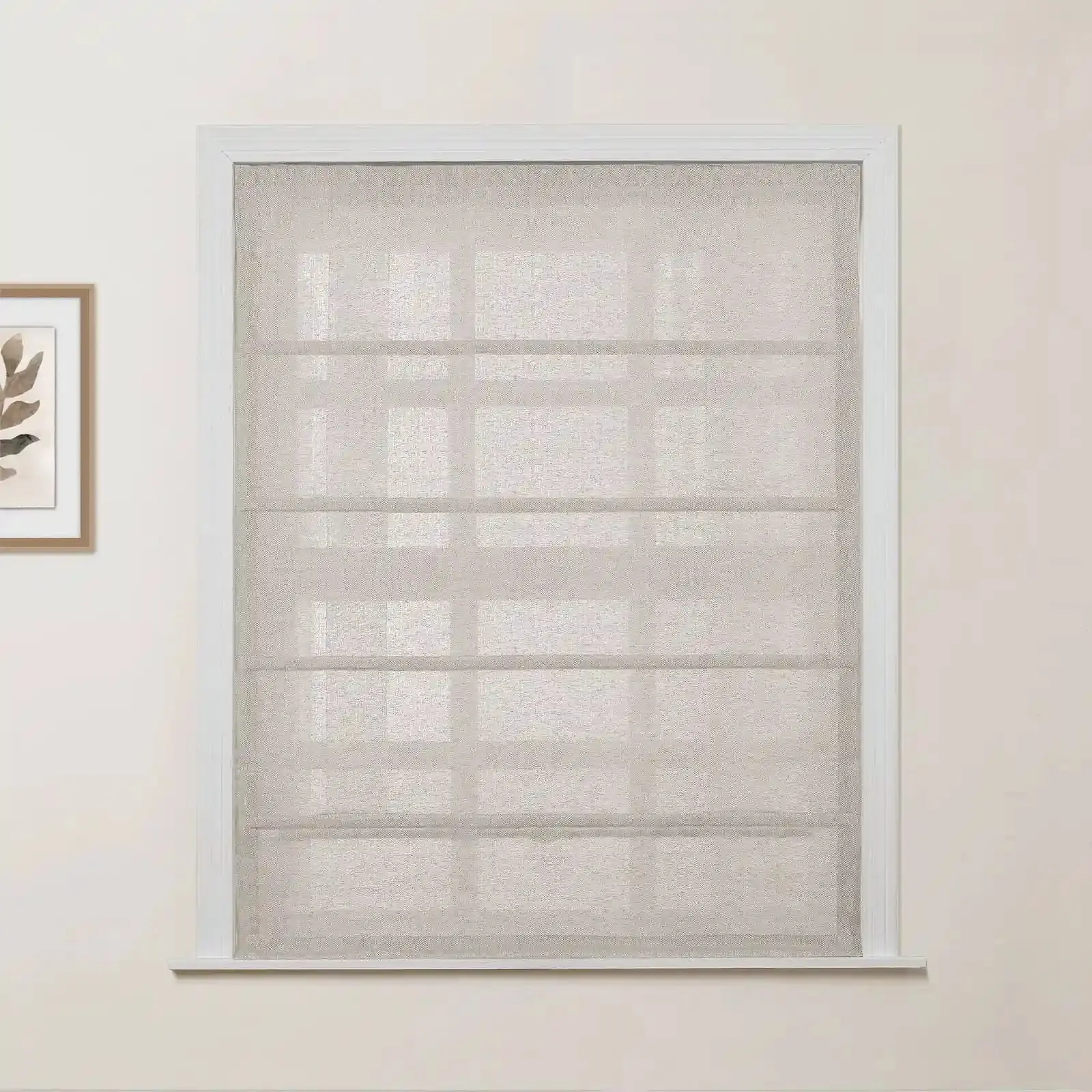 Ron Linen Cotton Herringbone Roman Shade Cord Lift - Image 12