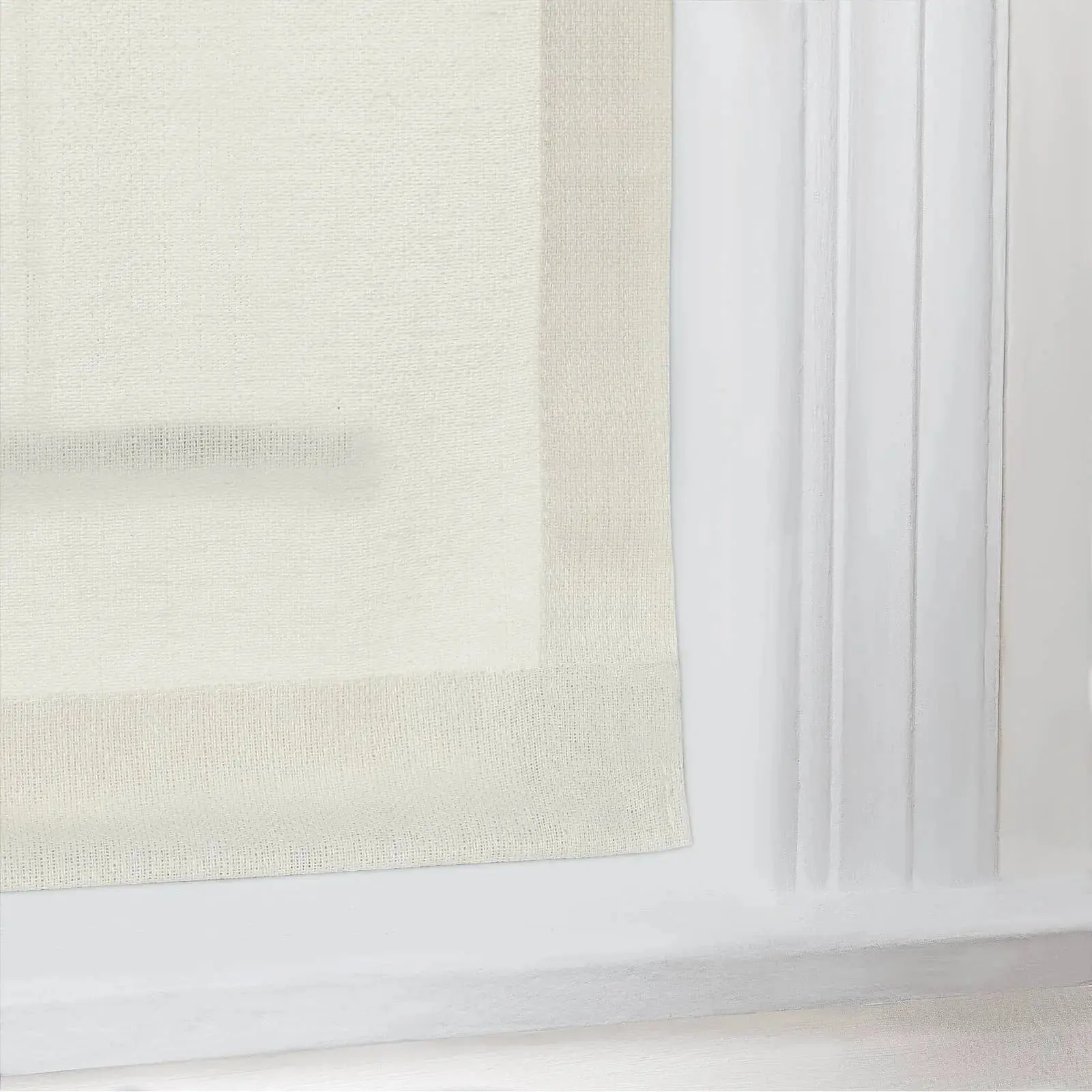 Ron Linen Cotton Herringbone Roman Shade Cord Lift - Image 7
