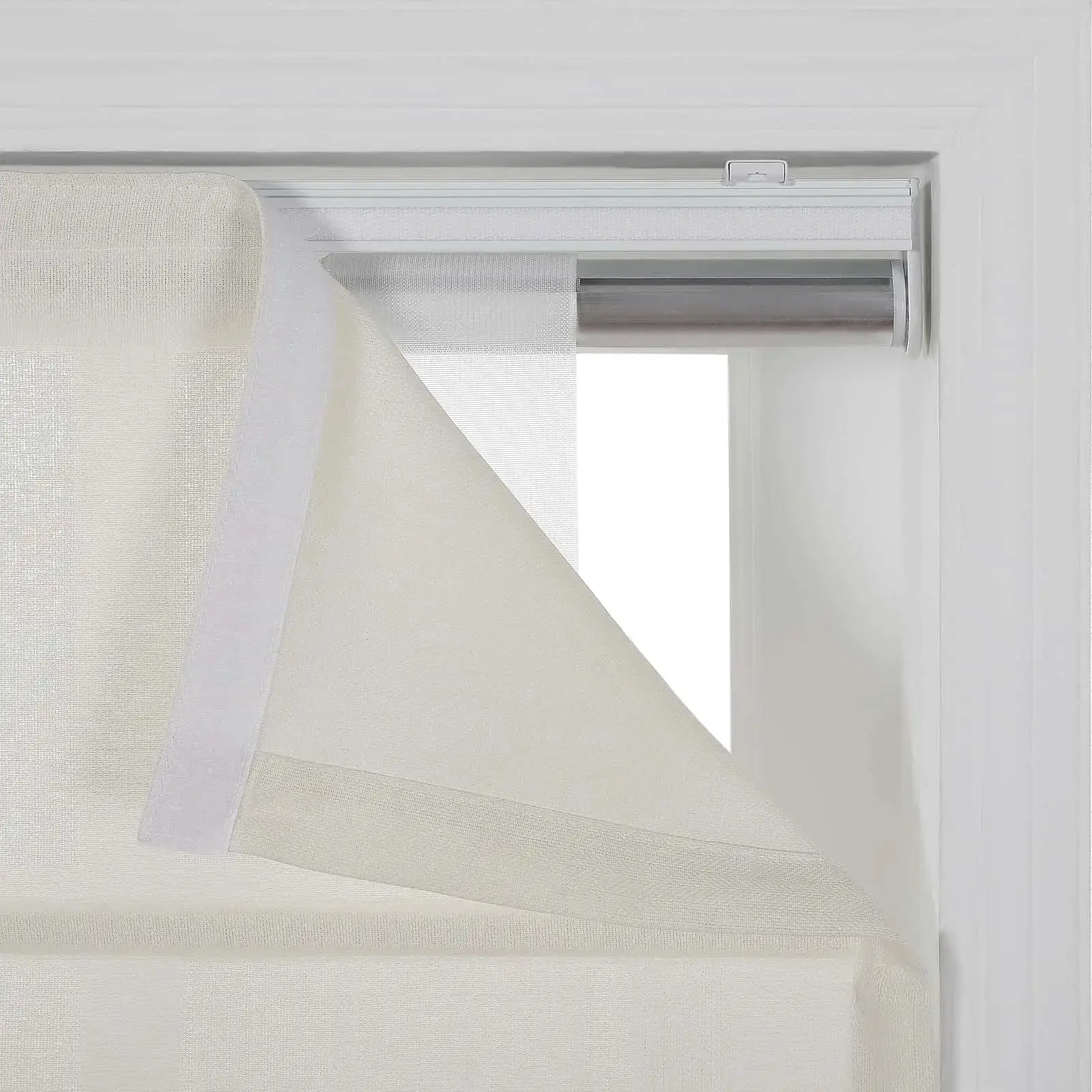 Ron Linen Cotton Herringbone Roman Shade Cord Lift - Image 8