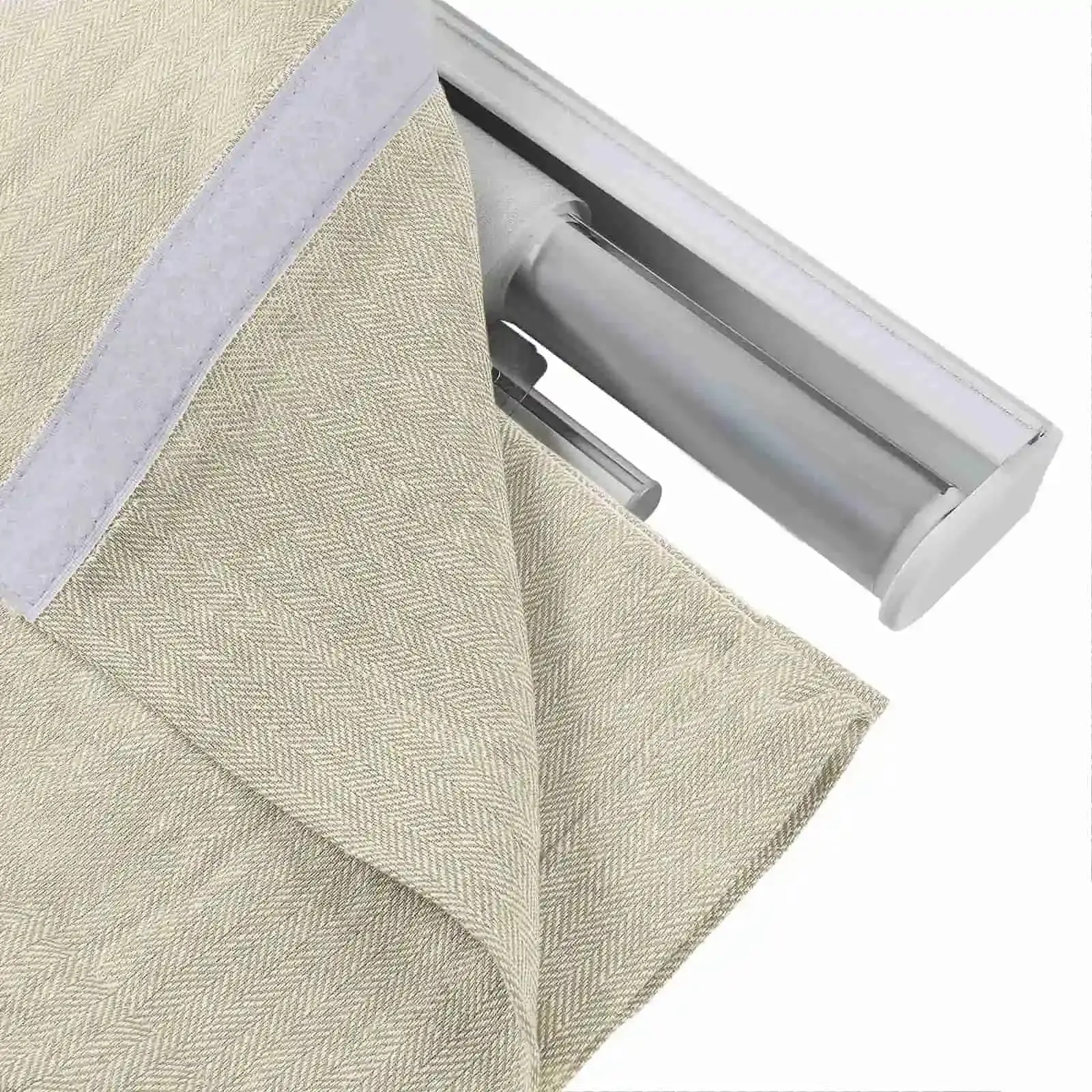 Ron Linen Cotton Herringbone Roman Shade Cordless - Image 25