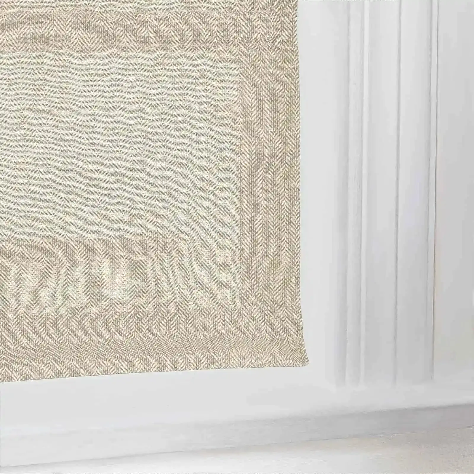 Ron Linen Cotton Herringbone Roman Shade Cordless - Image 26