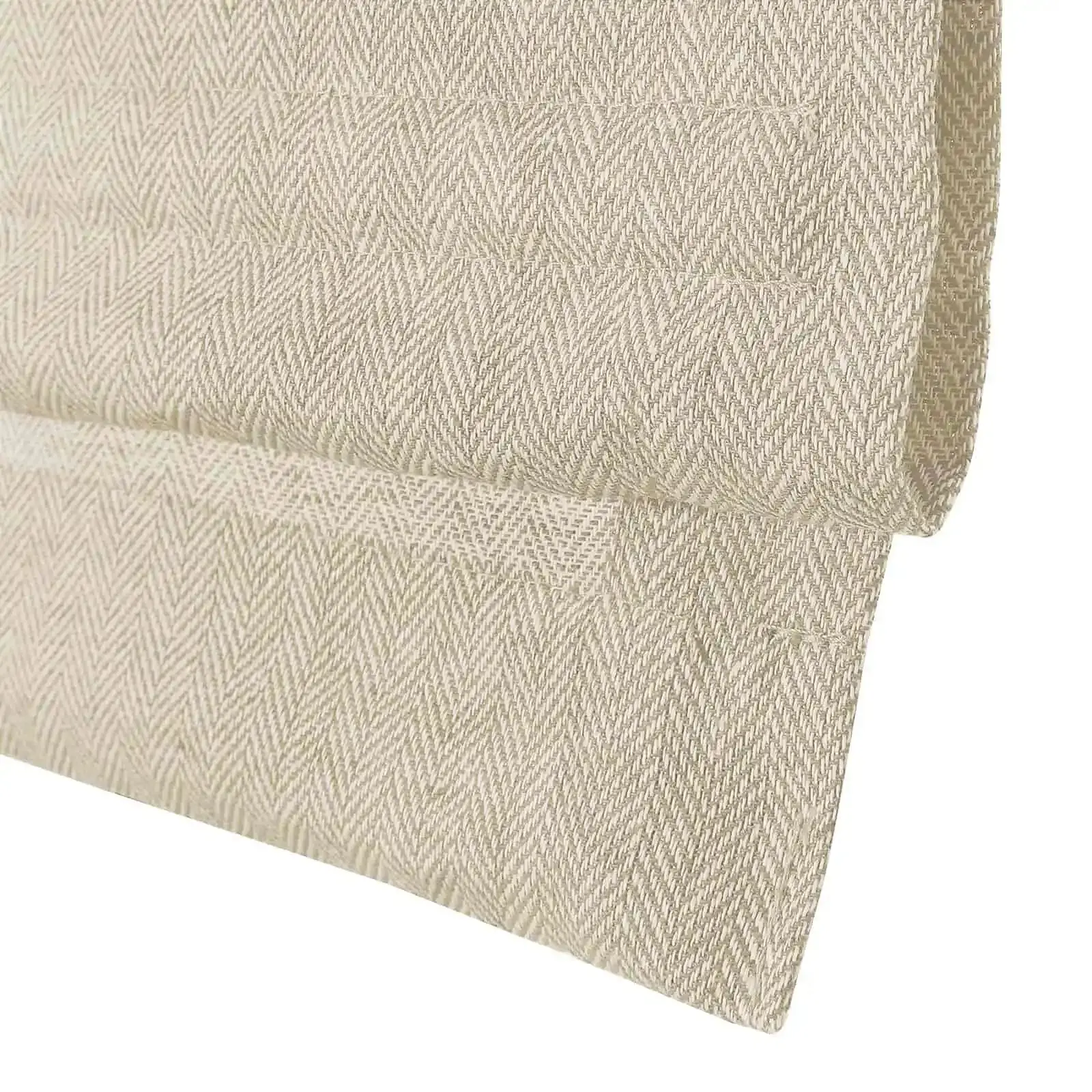 Ron Linen Cotton Herringbone Roman Shade Cordless - Image 3