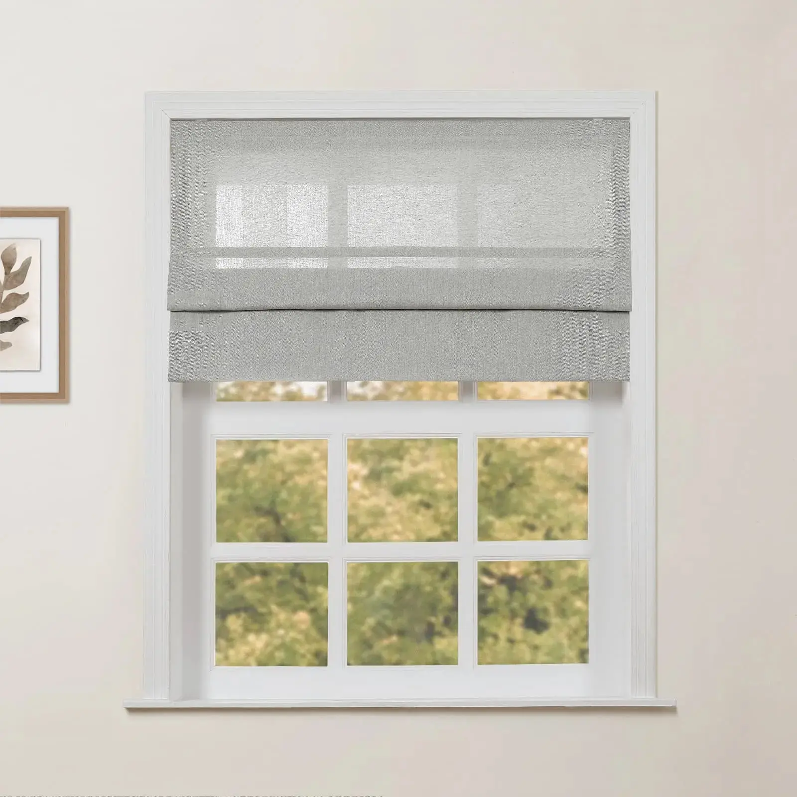 Ron Linen Cotton Herringbone Roman Shade Cordless - Image 33