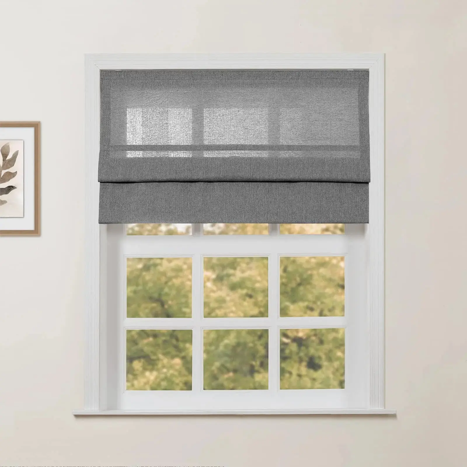 Ron Linen Cotton Herringbone Roman Shade Cordless - Image 48