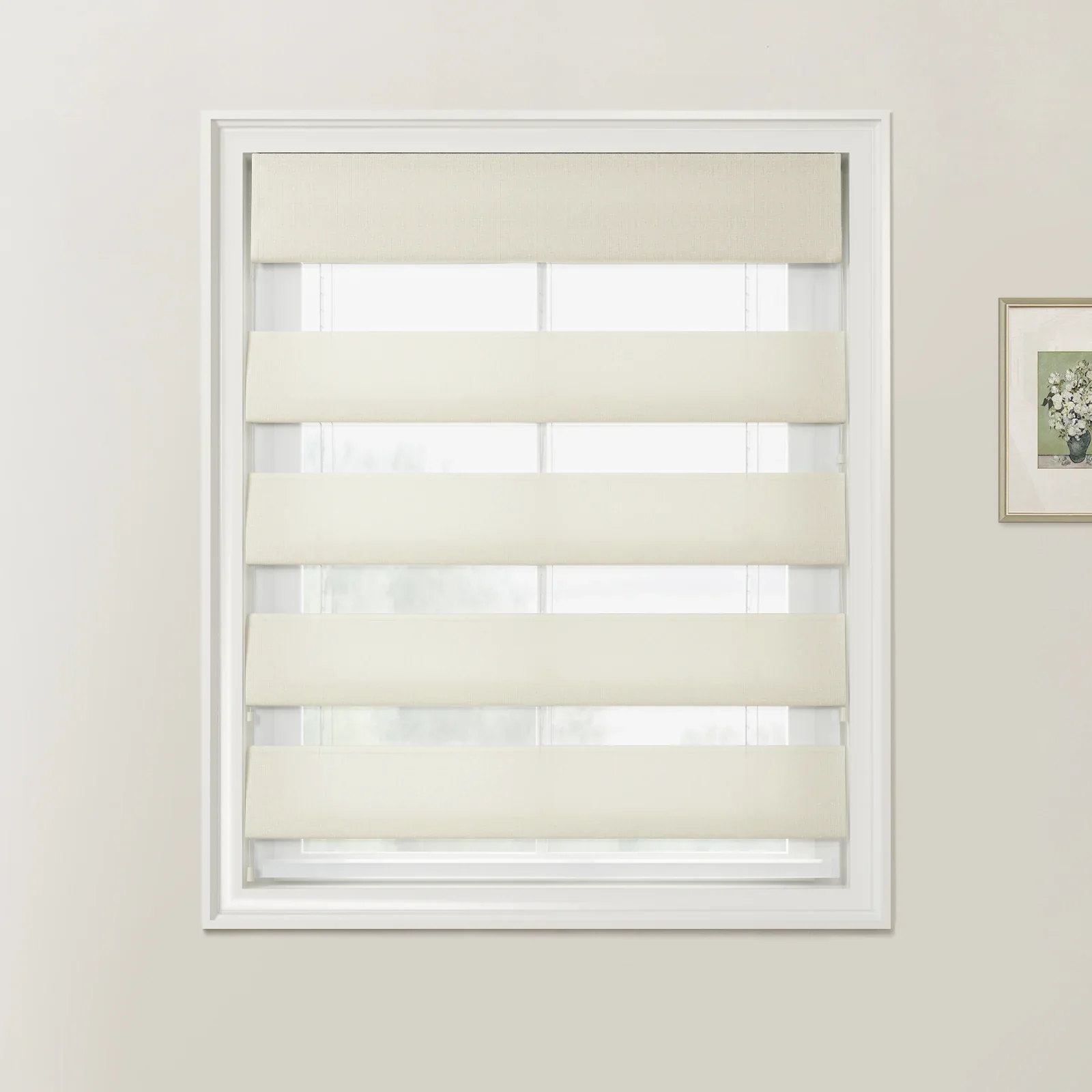 Ron Herringbone Texture Zebra Roman Blinds Cord Lift - Image 5