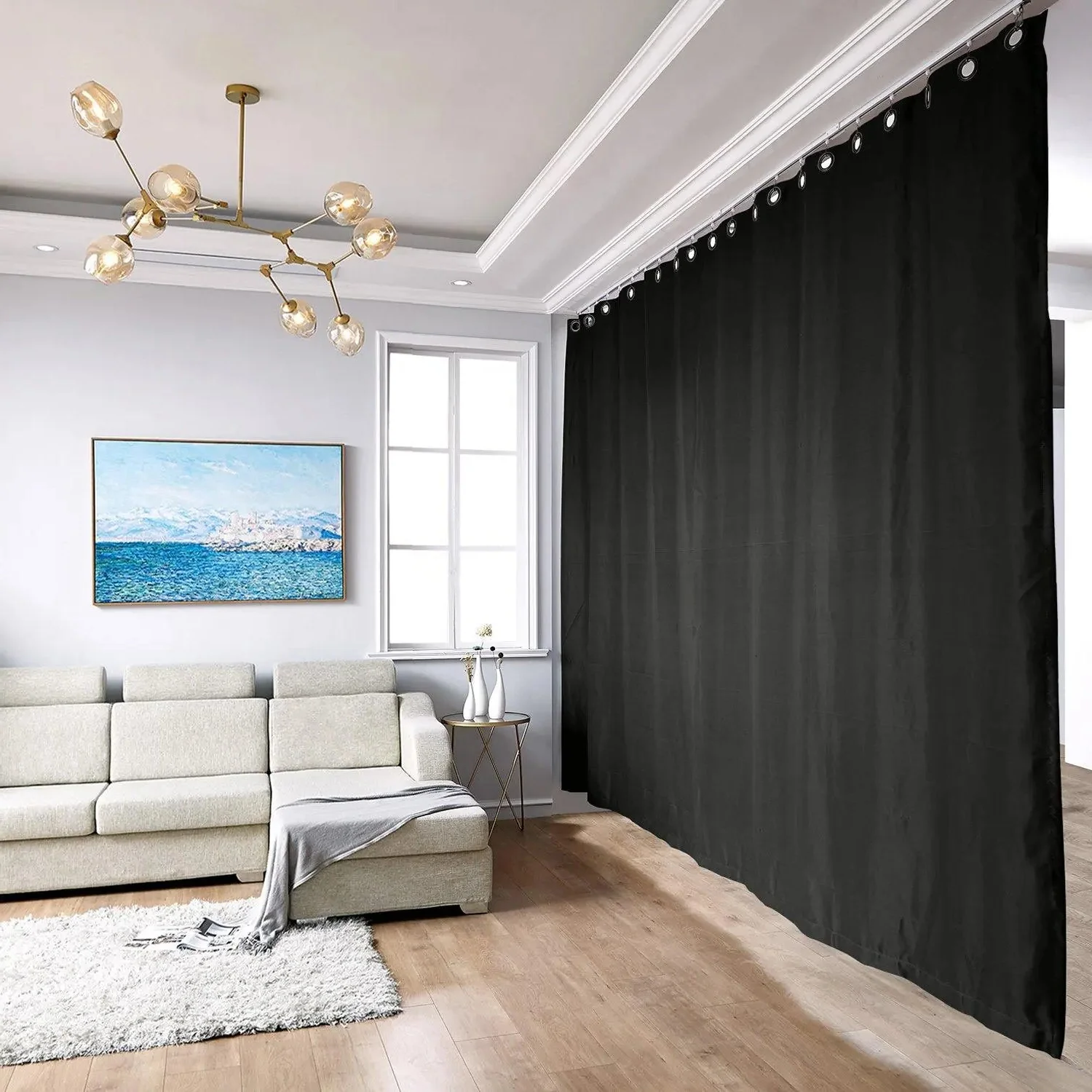 Atlanta Room Divider Blackout Curtain with Ceiling Track Kit - Image 4