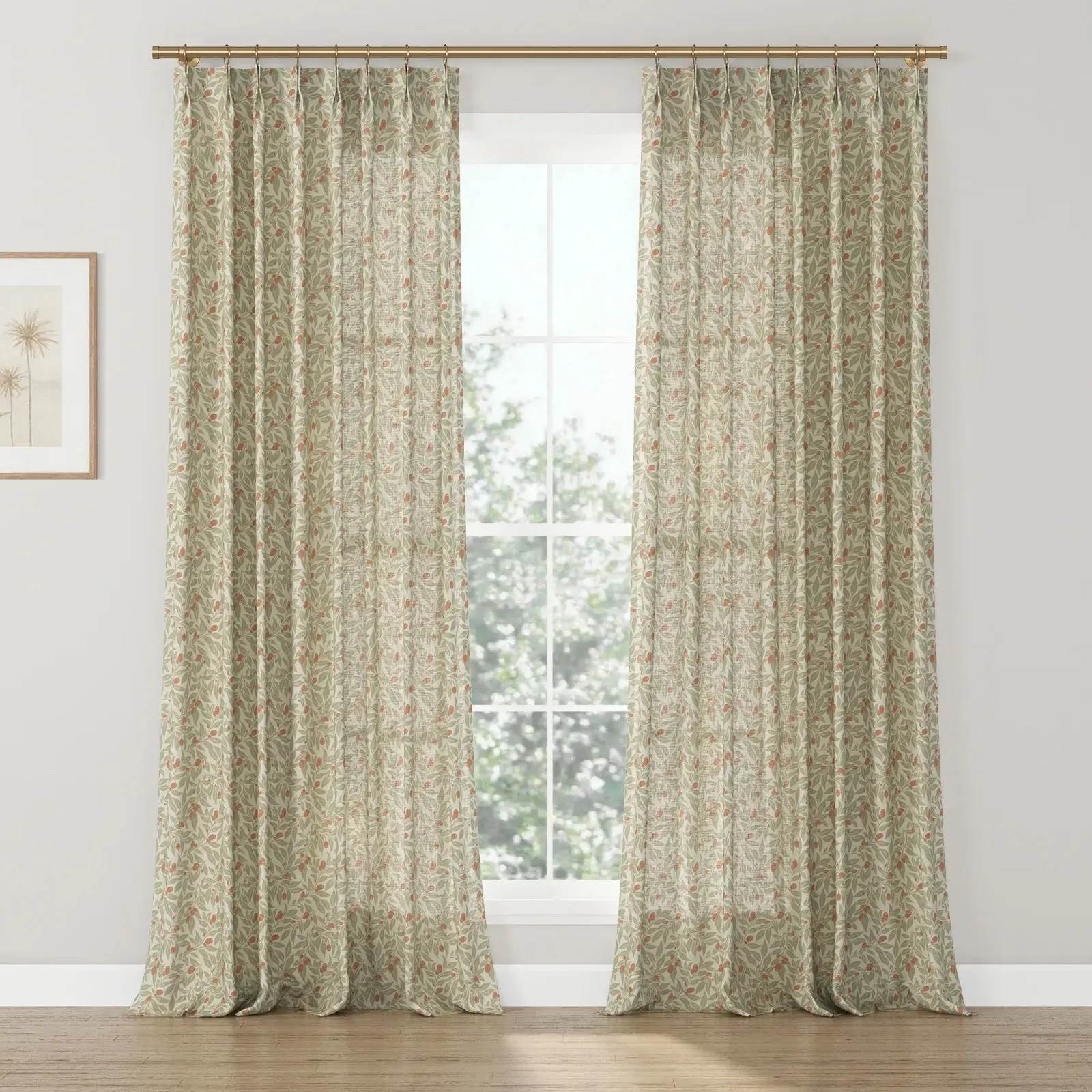 Sabrina Ramkhelawan Canyon Grove Cotton Print Drapery Pleated - Image 12
