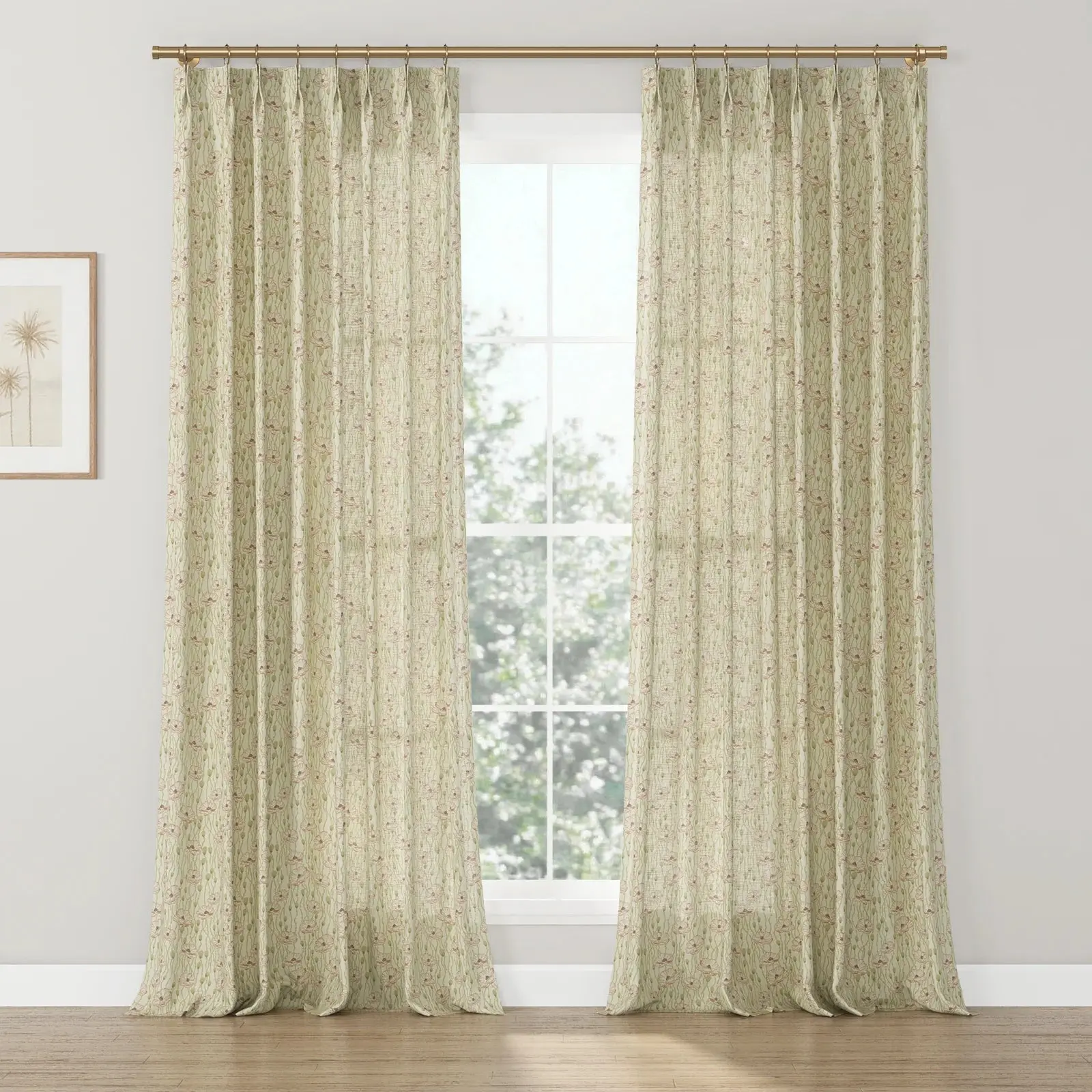 Sabrina Ramkhelawan Canyon Grove Cotton Print Drapery Pleated - Image 9