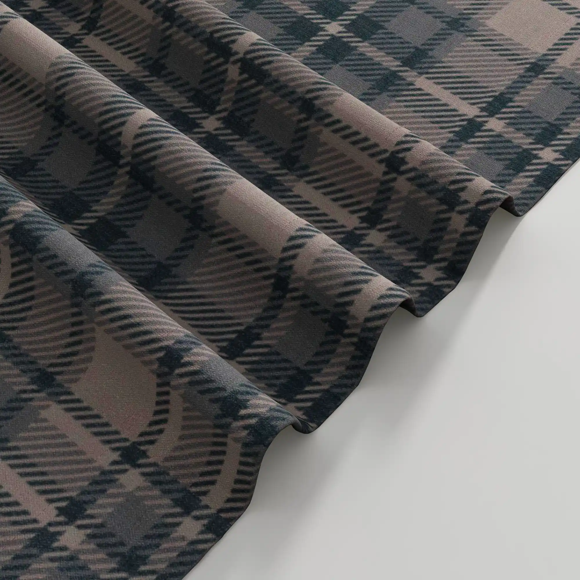 Sara Le Linen Raisin Plaid Print Pinch Pleat Curtain Unlined - Image 5