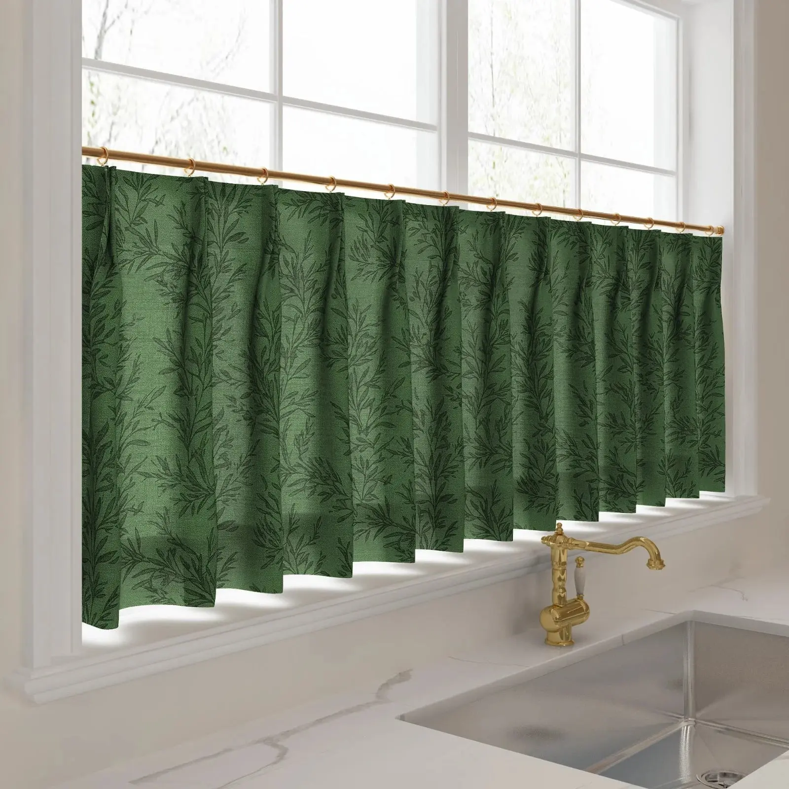 Sara Le Print Linen Pleated Cafe Curtains - Image 16