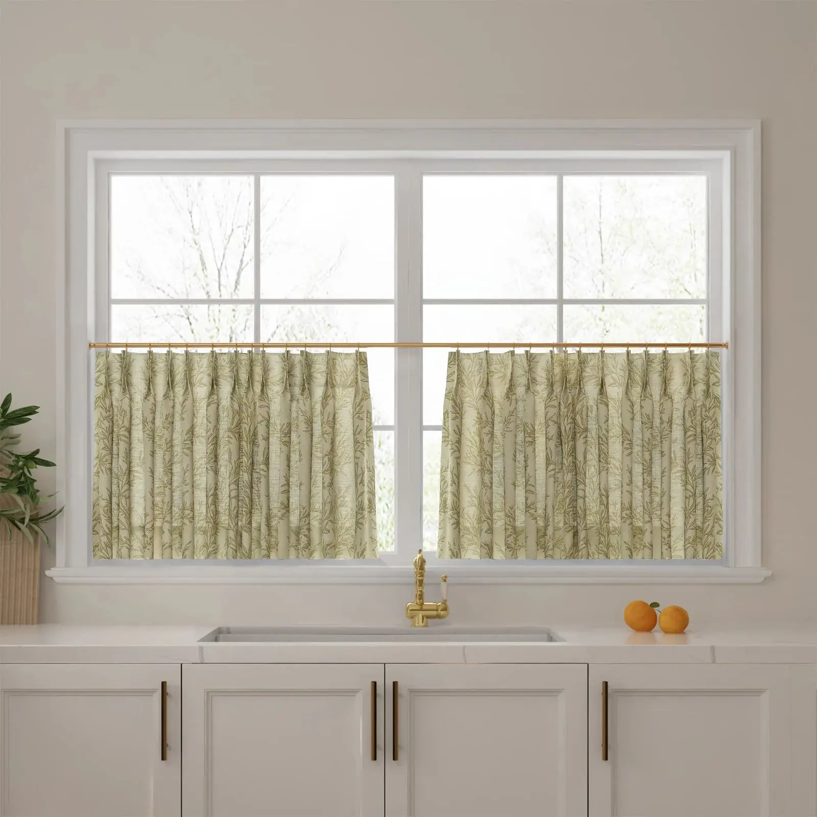 Sara Le Print Linen Pleated Cafe Curtains - Image 17