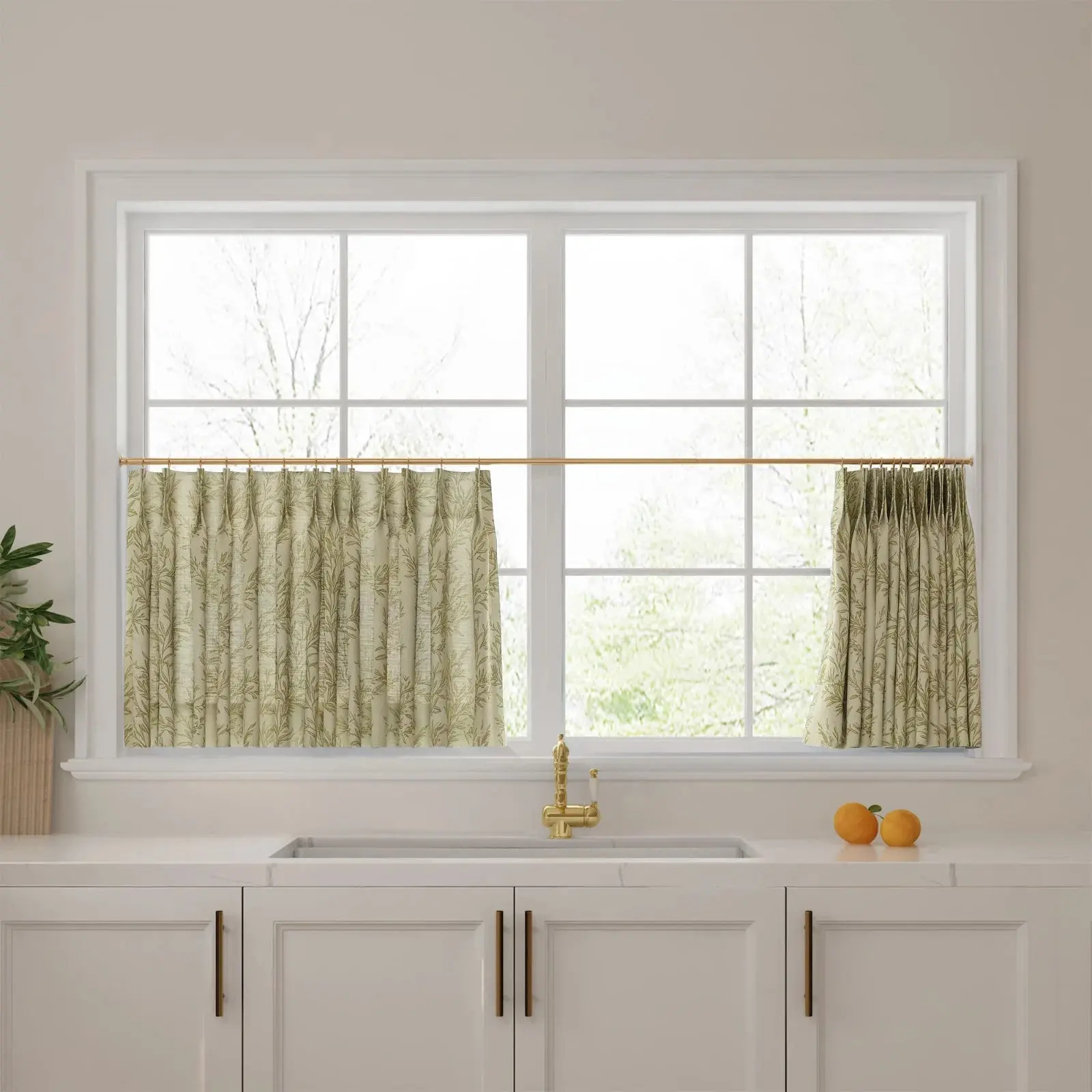 Sara Le Print Linen Pleated Cafe Curtains - Image 18