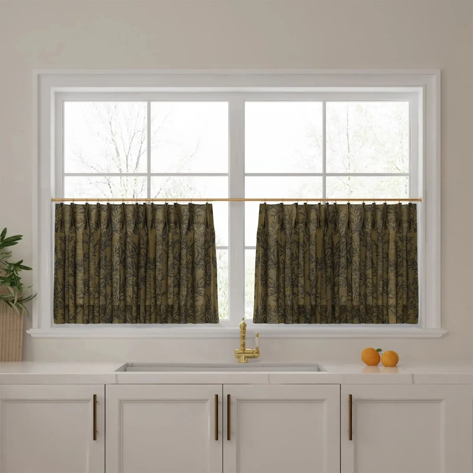 Sara Le Print Linen Pleated Cafe Curtains - Image 23