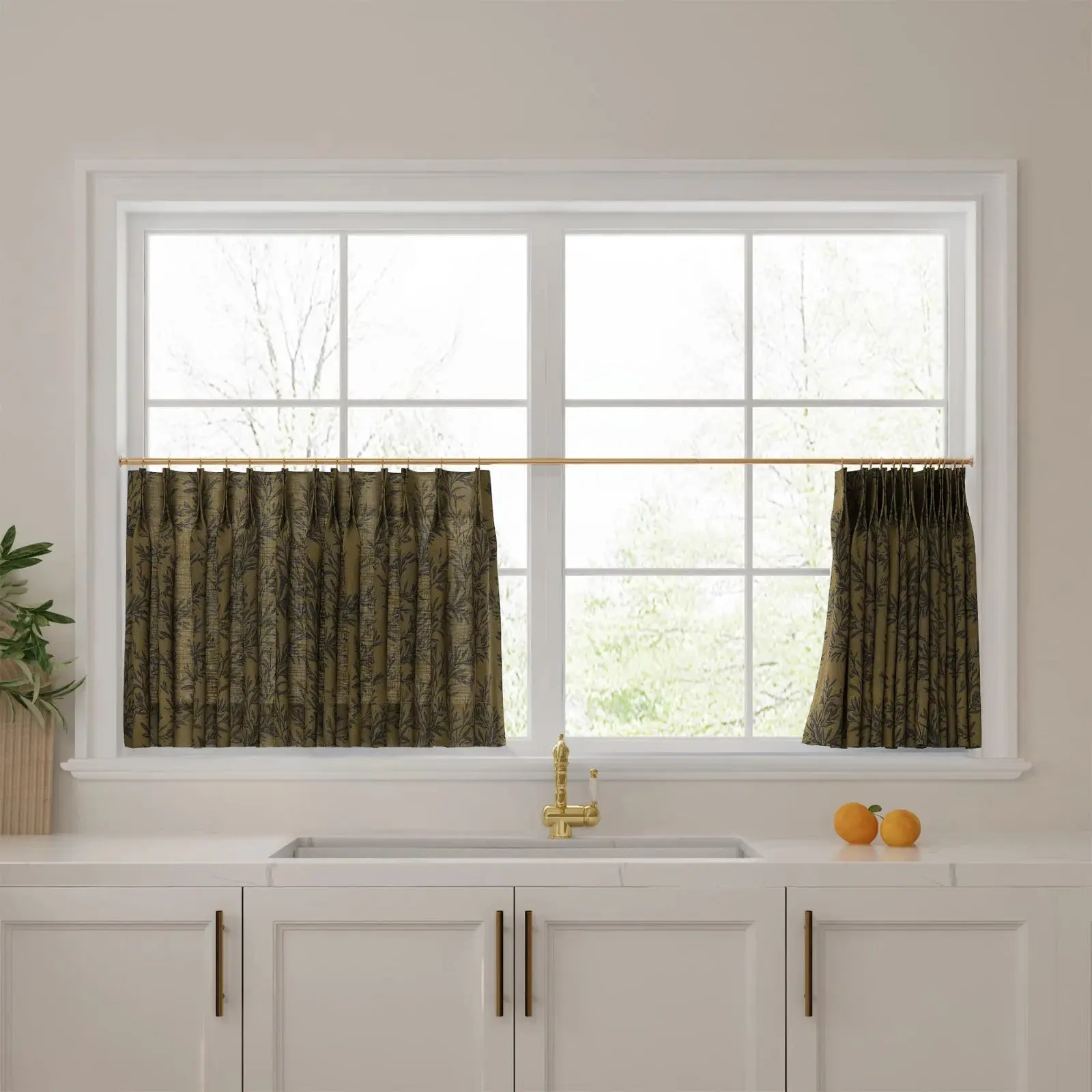 Sara Le Print Linen Pleated Cafe Curtains - Image 24