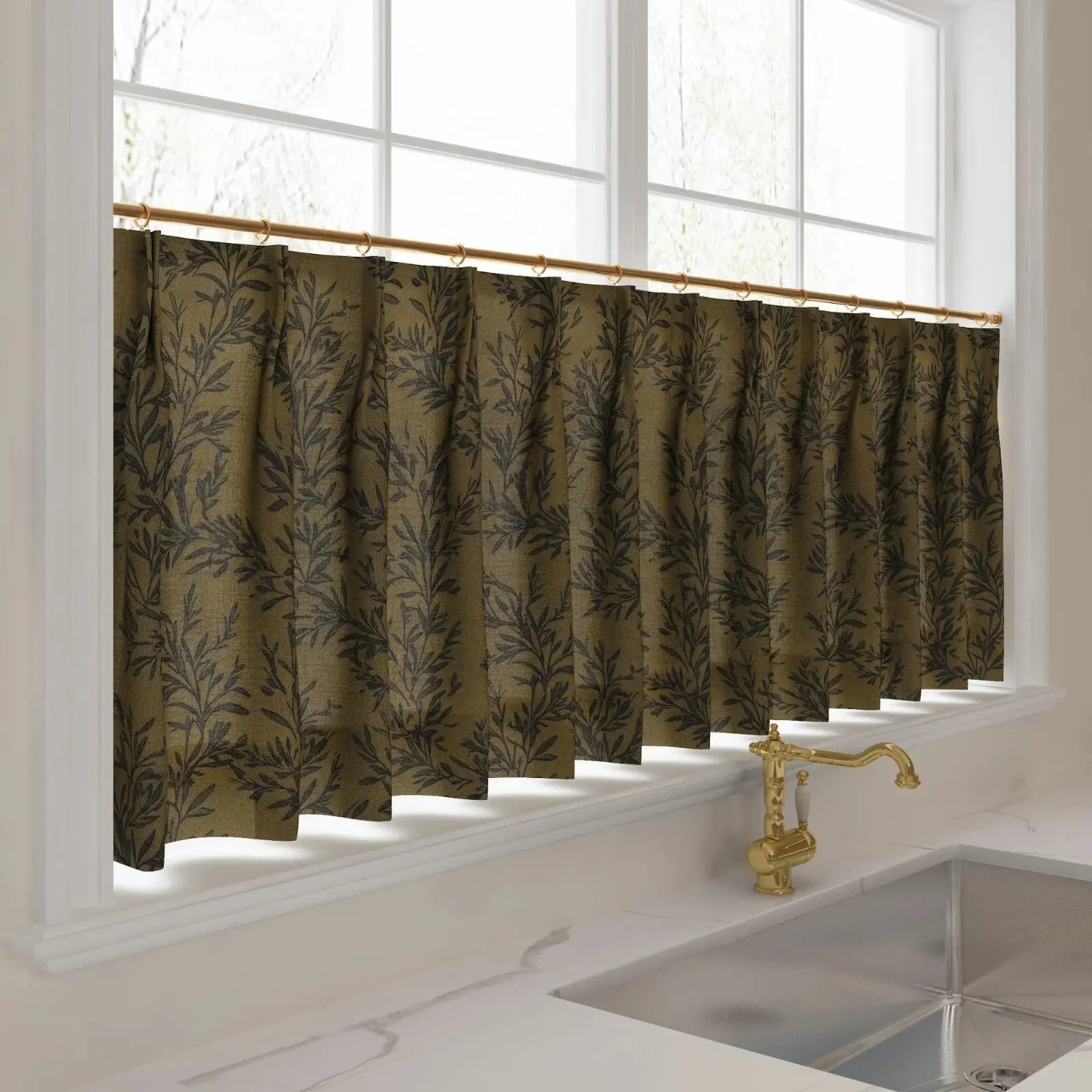 Sara Le Print Linen Pleated Cafe Curtains - Image 25
