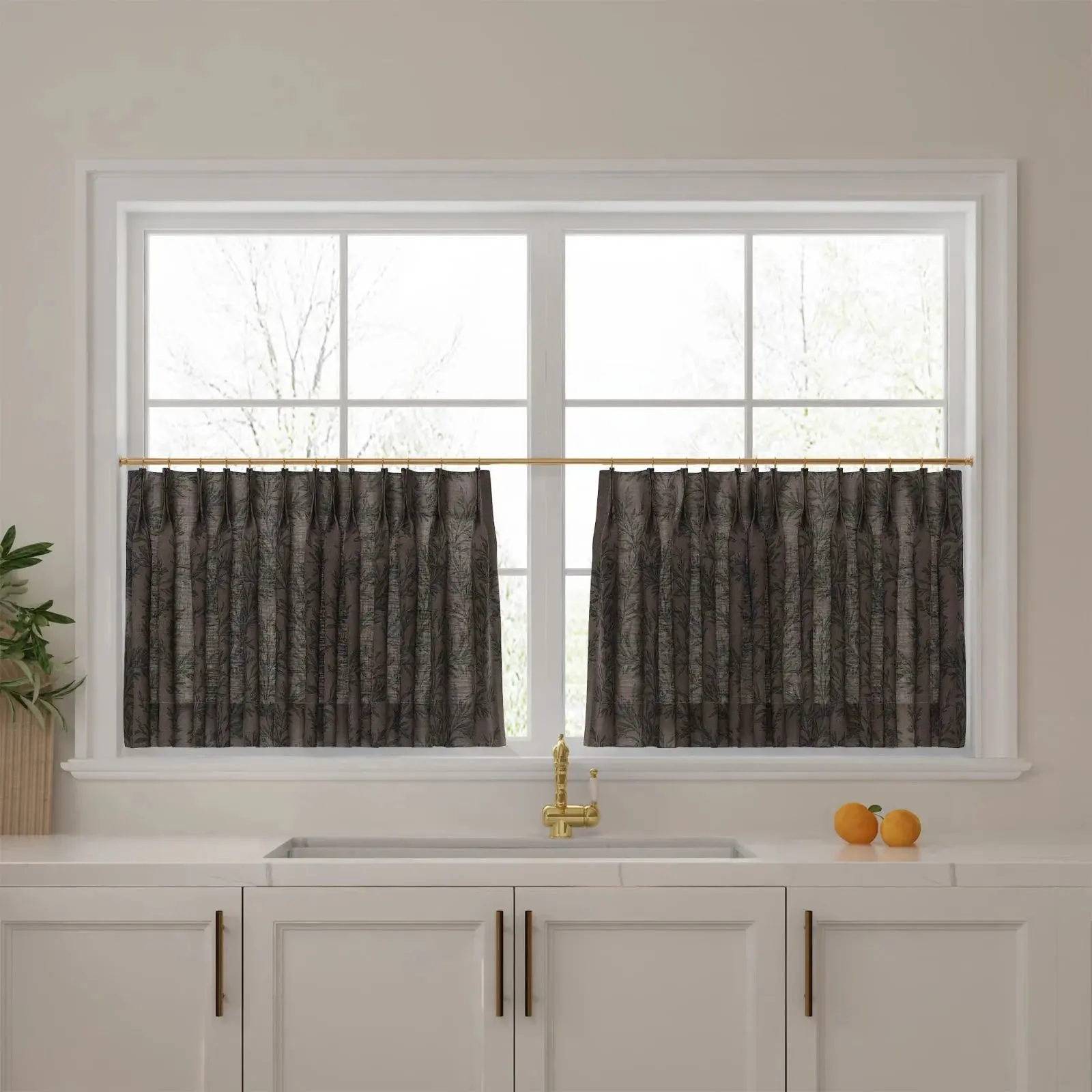 Sara Le Print Linen Pleated Cafe Curtains - Image 26