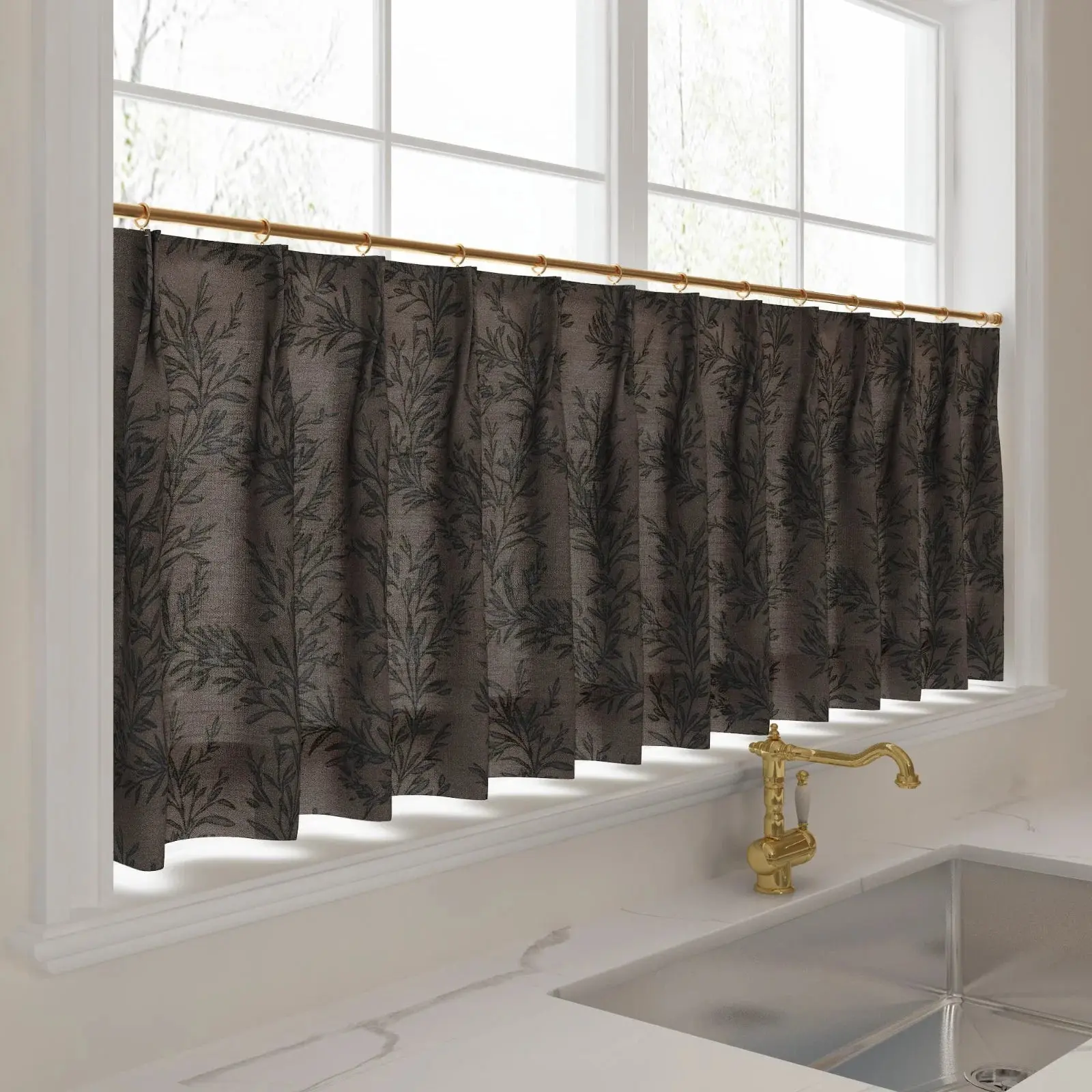 Sara Le Print Linen Pleated Cafe Curtains - Image 28